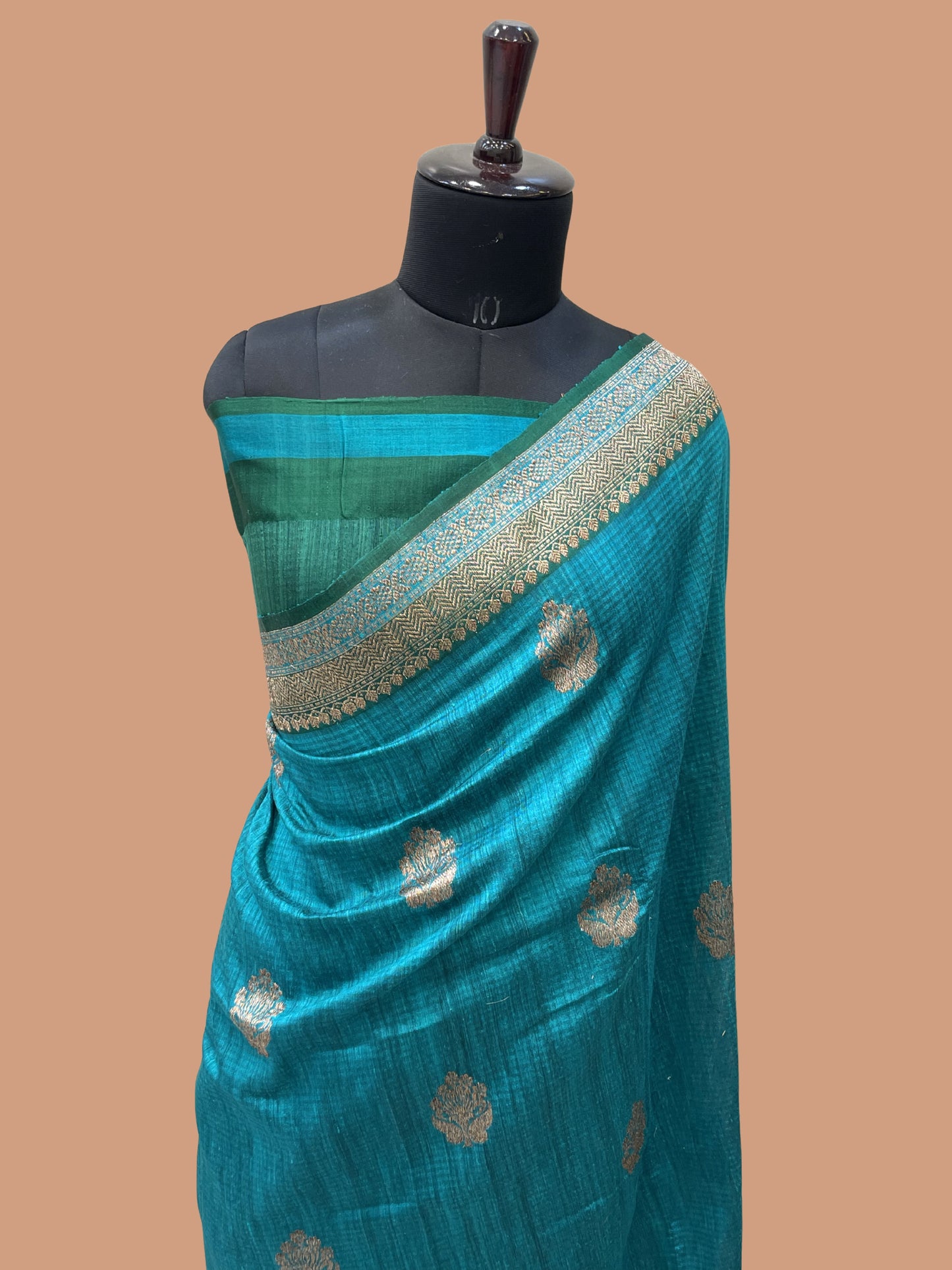 Pure Dupion Tusser Silk Handloom Banarasi Saree