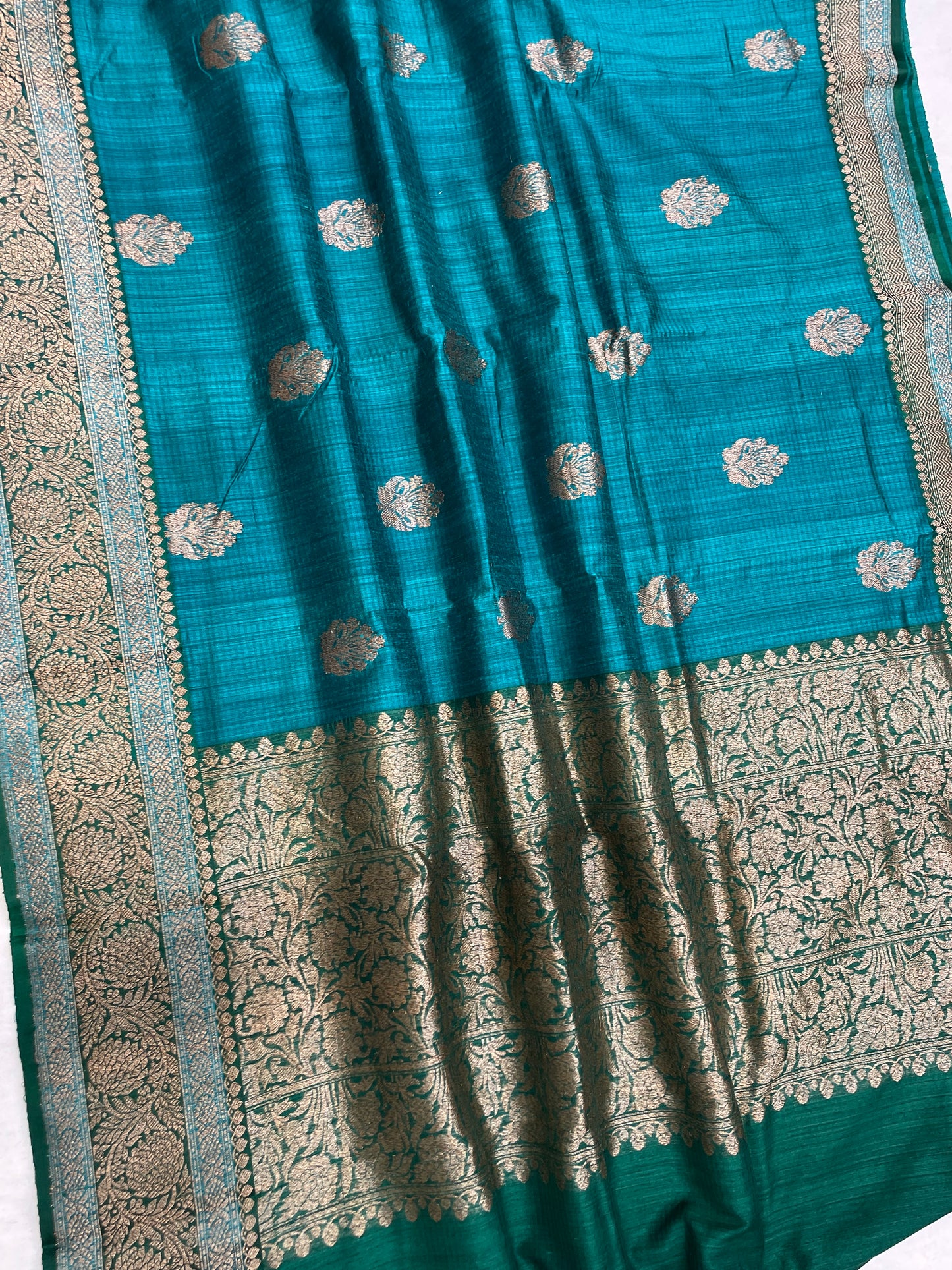 Pure Dupion Tusser Silk Handloom Banarasi Saree