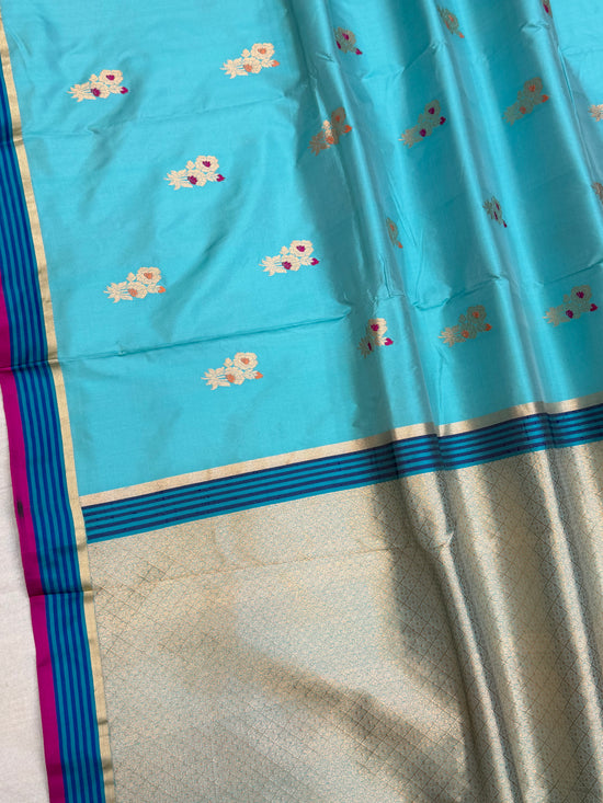 Pure Katan Silk Banarasi Handloom Saree - All over Kadua Buta