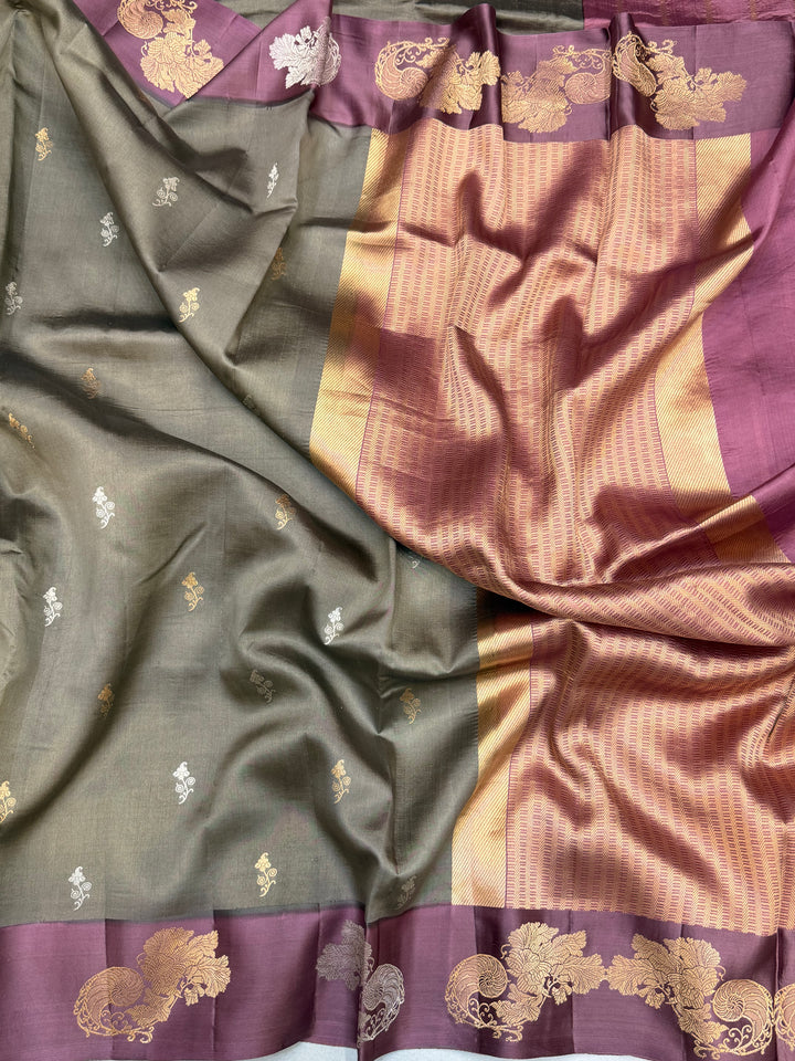 Pure Mango Silk Banarasi Handloom Saree