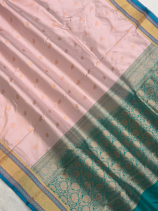 Pure Katan Silk Banarasi Handloom Saree - All over Kadua Buti