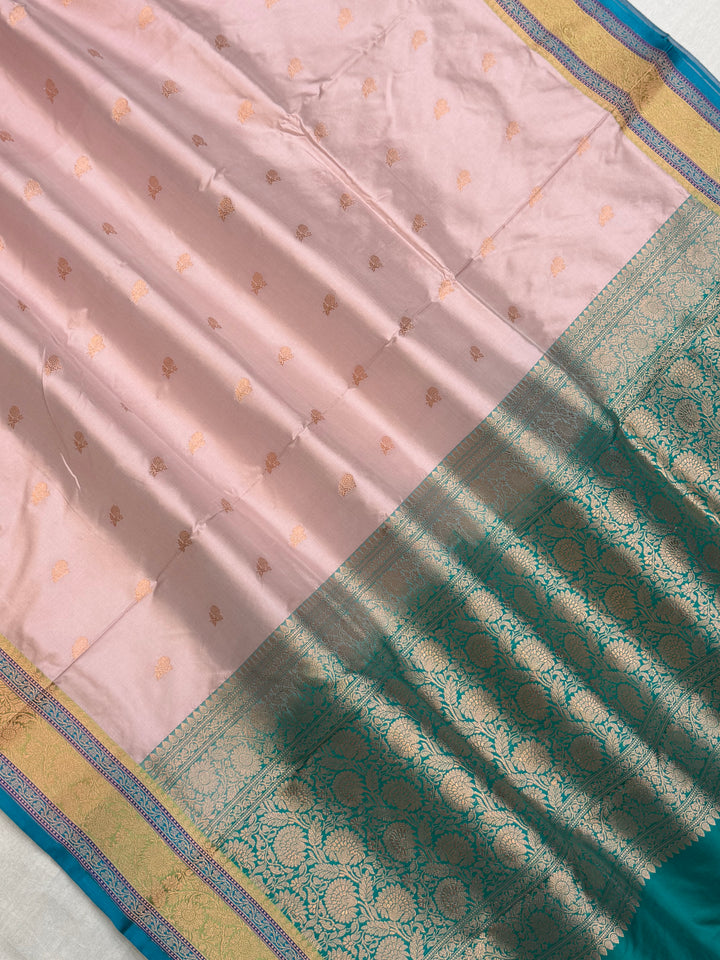 Pure Katan Silk Banarasi Handloom Saree - All over Kadua Buti