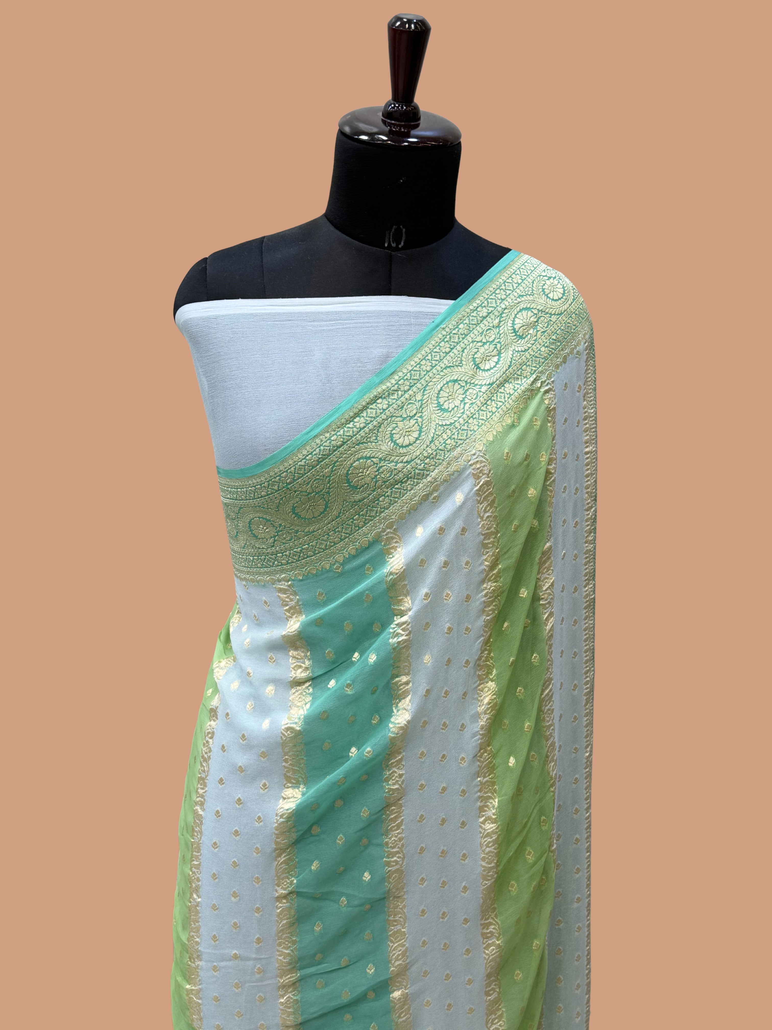 Rangkat Pure Khaddi Georgette Handloom Banarasi Saree