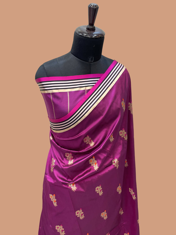 Pure Katan Silk Banarasi Handloom Saree - All over Kadua Buta