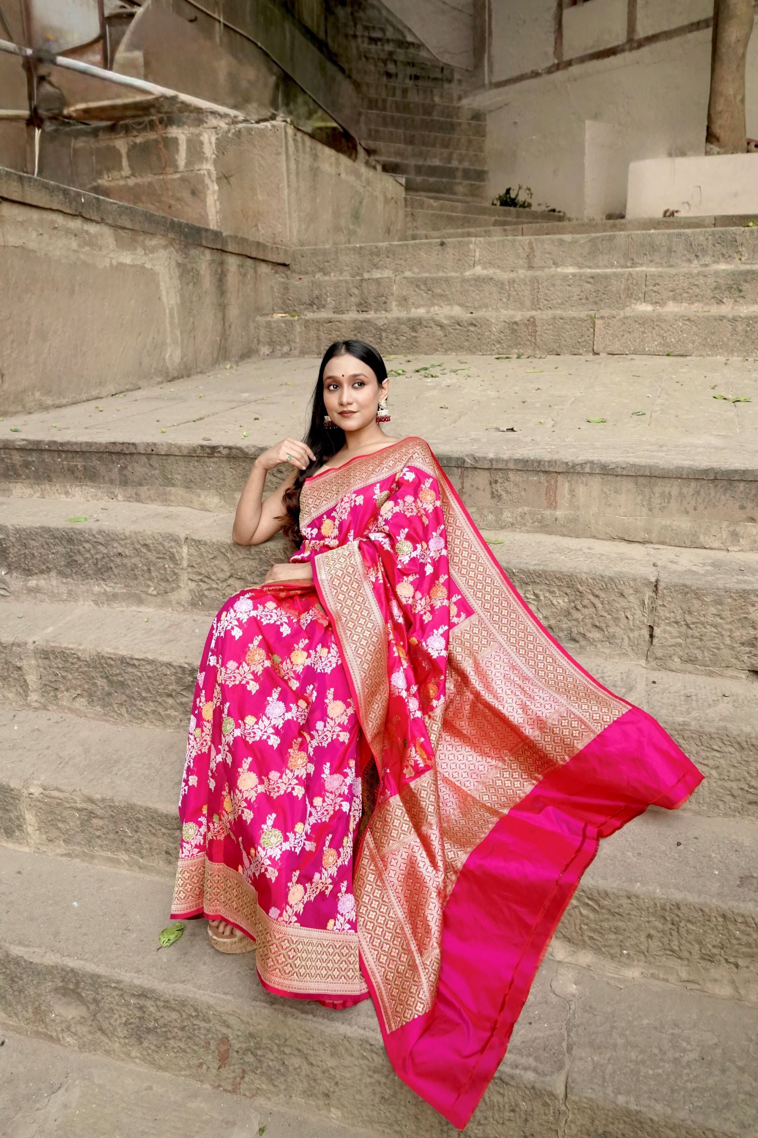 Pure Katan Kadhwa Jangla with Tilfi Minakari Work Saree