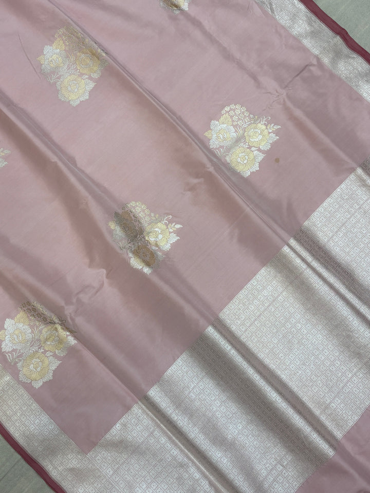 Pure Katan Silk Banarasi Handloom Saree - All over Kadua motifs