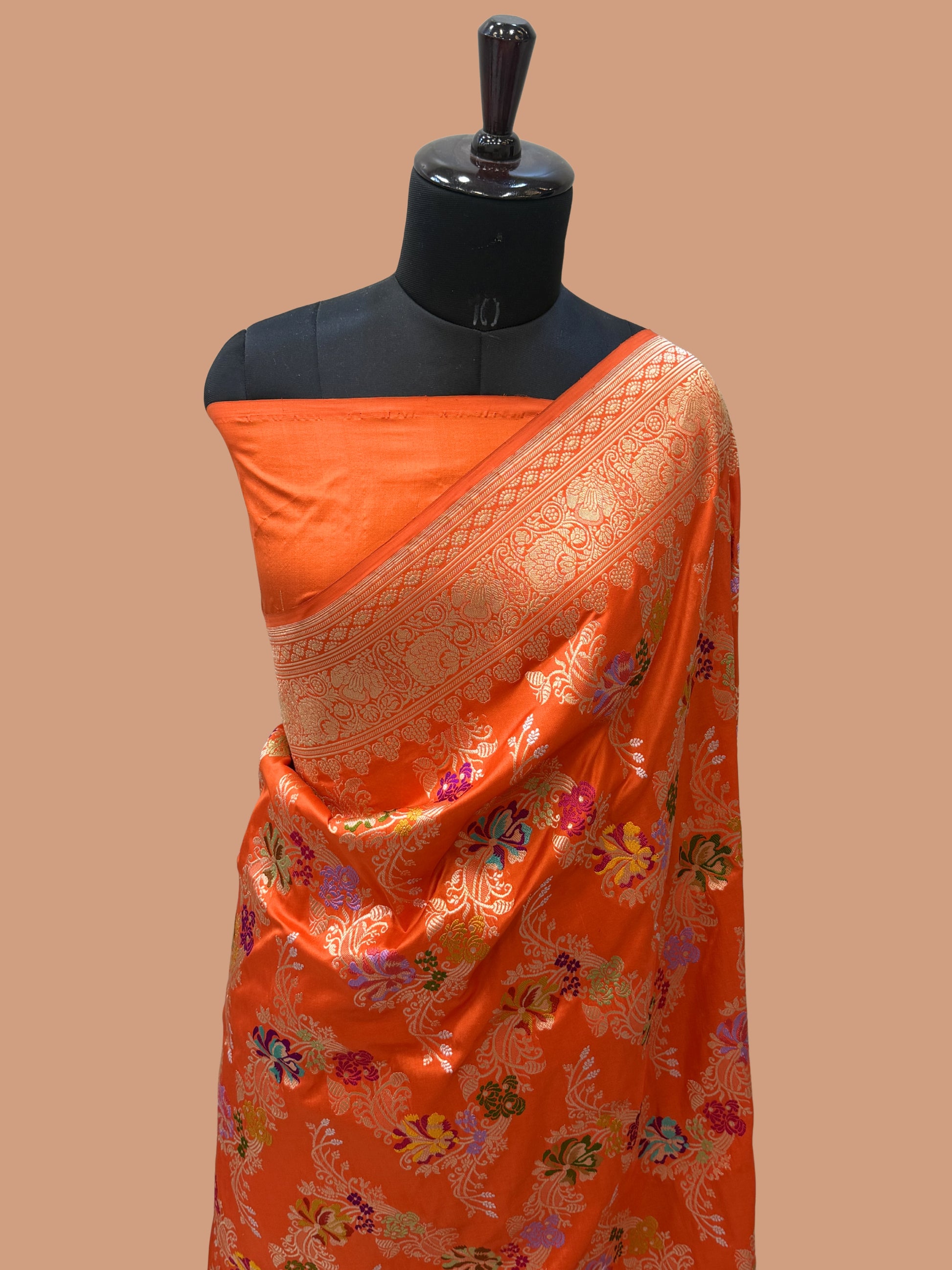 Pure Katan Silk Banarasi Handloom Saree - All over Kadua Jangla