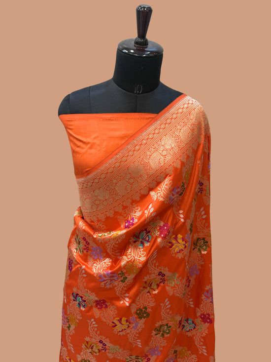 Pure Katan Silk Banarasi Handloom Saree - All over Kadua Jangla