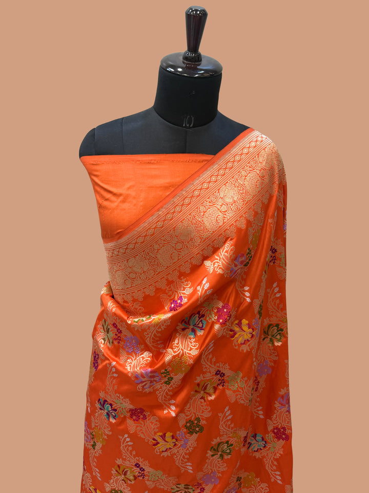 Pure Katan Silk Banarasi Handloom Saree - All over Kadua Jangla