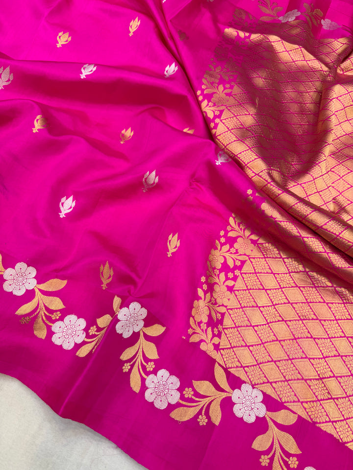 Pure Mango Silk Banarasi Handloom Saree