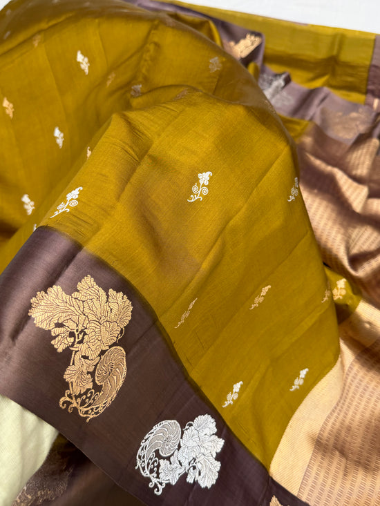Pure Mango Silk Banarasi Handloom Saree