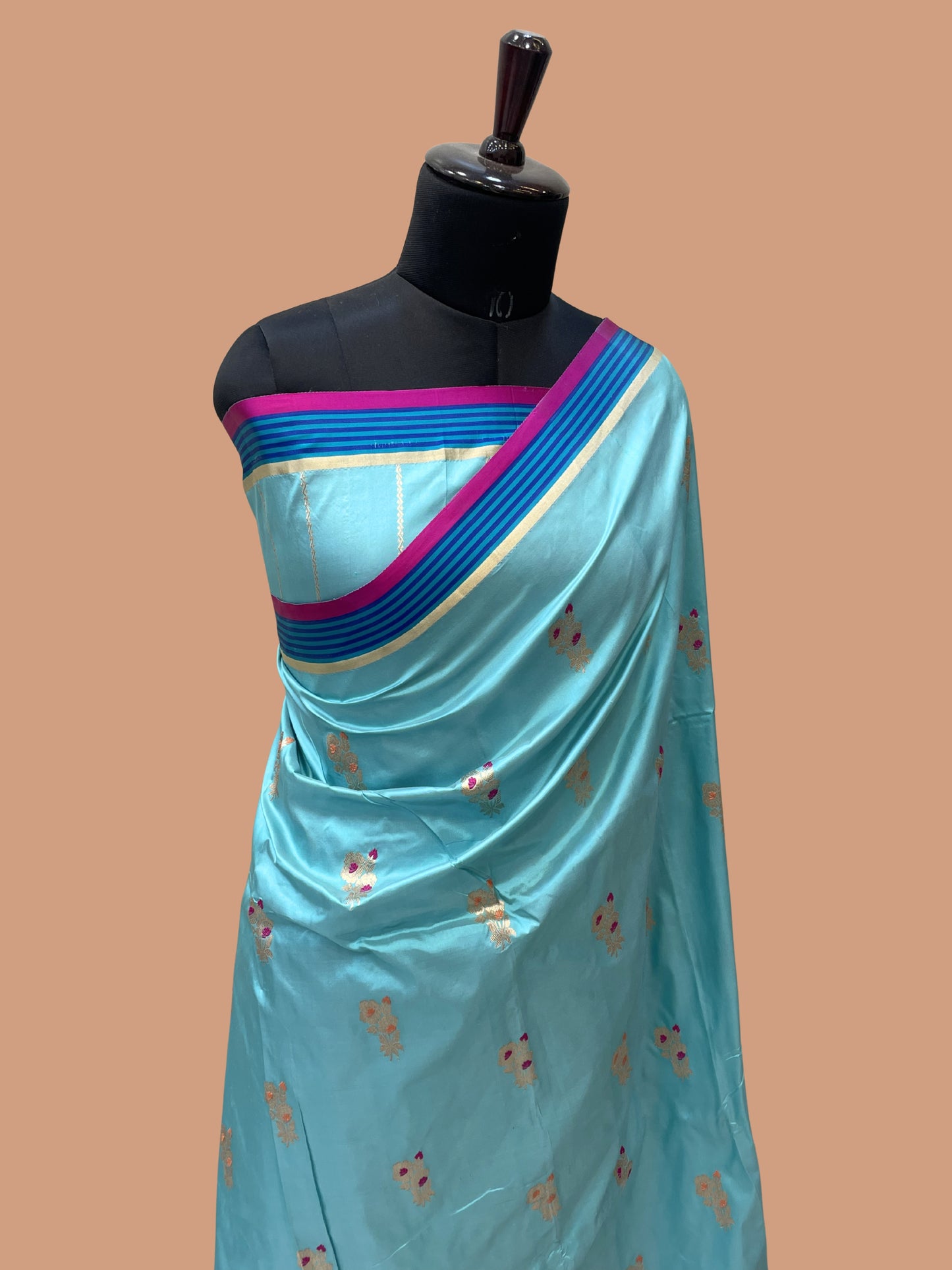Pure Katan Silk Banarasi Handloom Saree - All over Kadua Buta