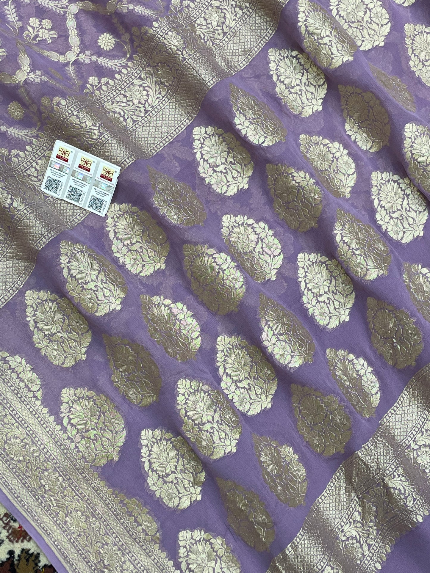 lovendor Color khaddi Georgette banarasi saree - all over jaal work with water jari