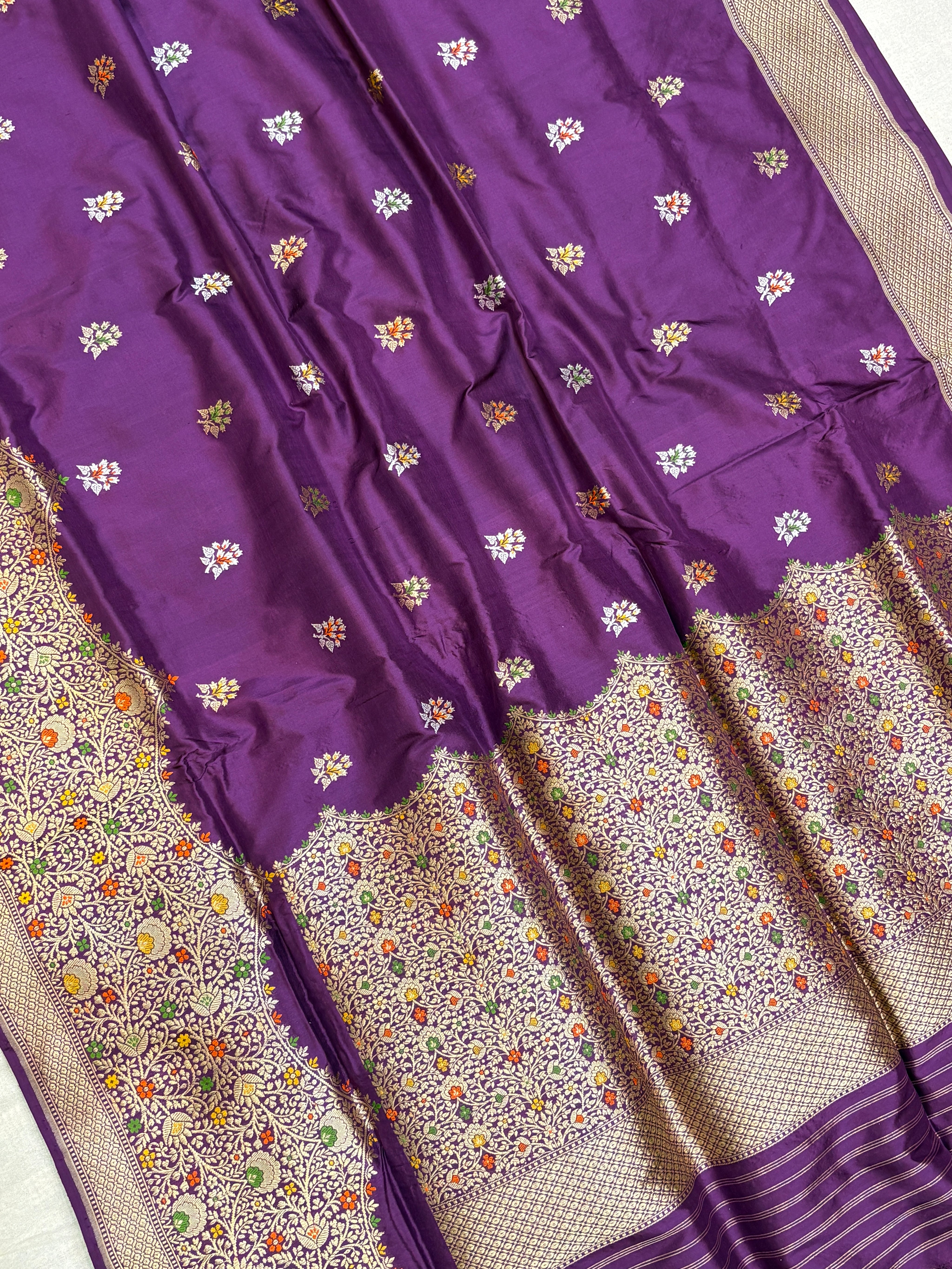 Pure Katan Silk Banarasi Handloom Saree - All over Kadua motifs