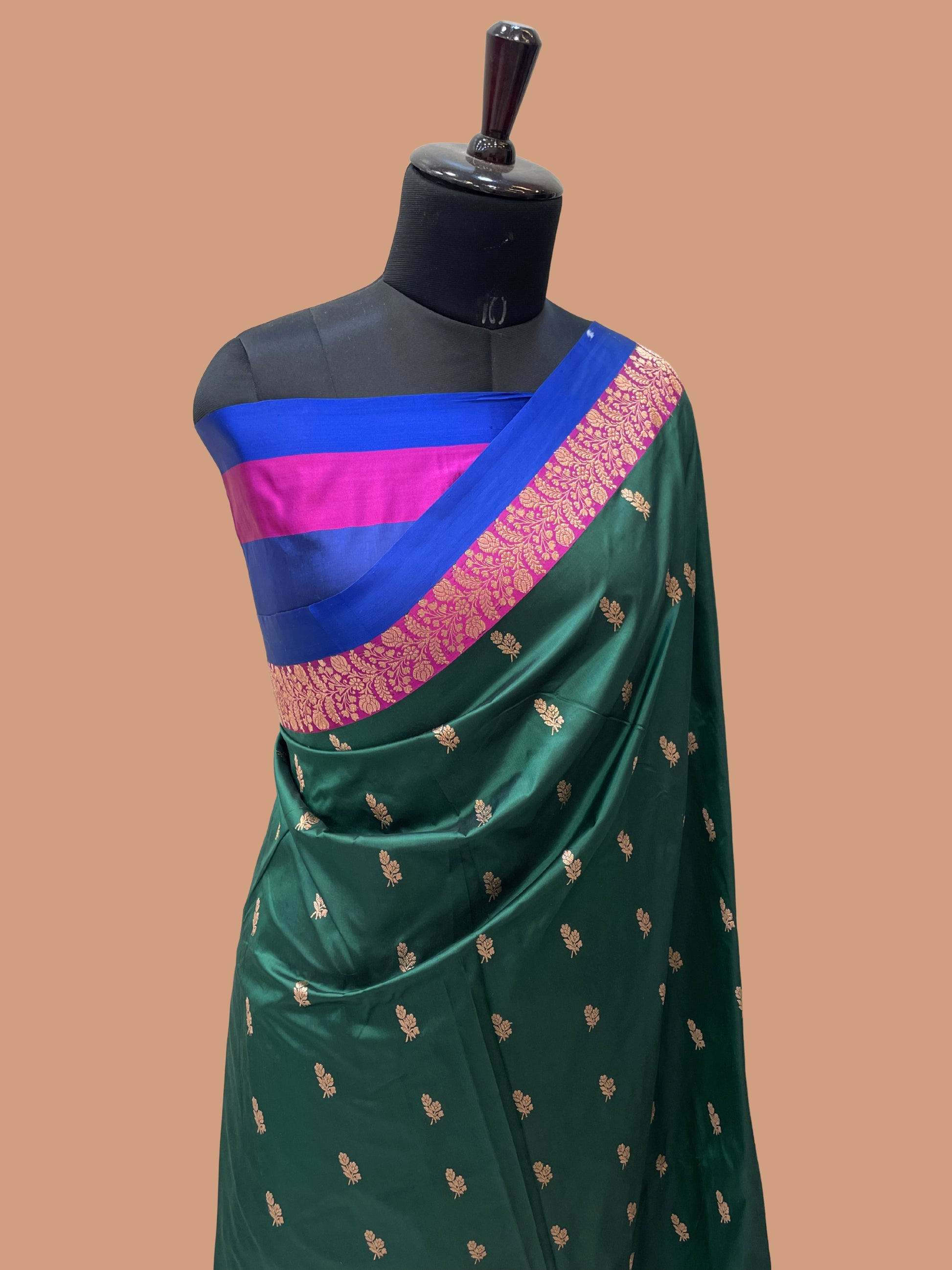 Pure Katan Silk Banarasi Handloom Saree - All over Kadua Buti