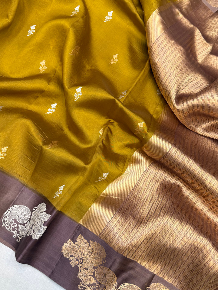 Pure Mango Silk Banarasi Handloom Saree