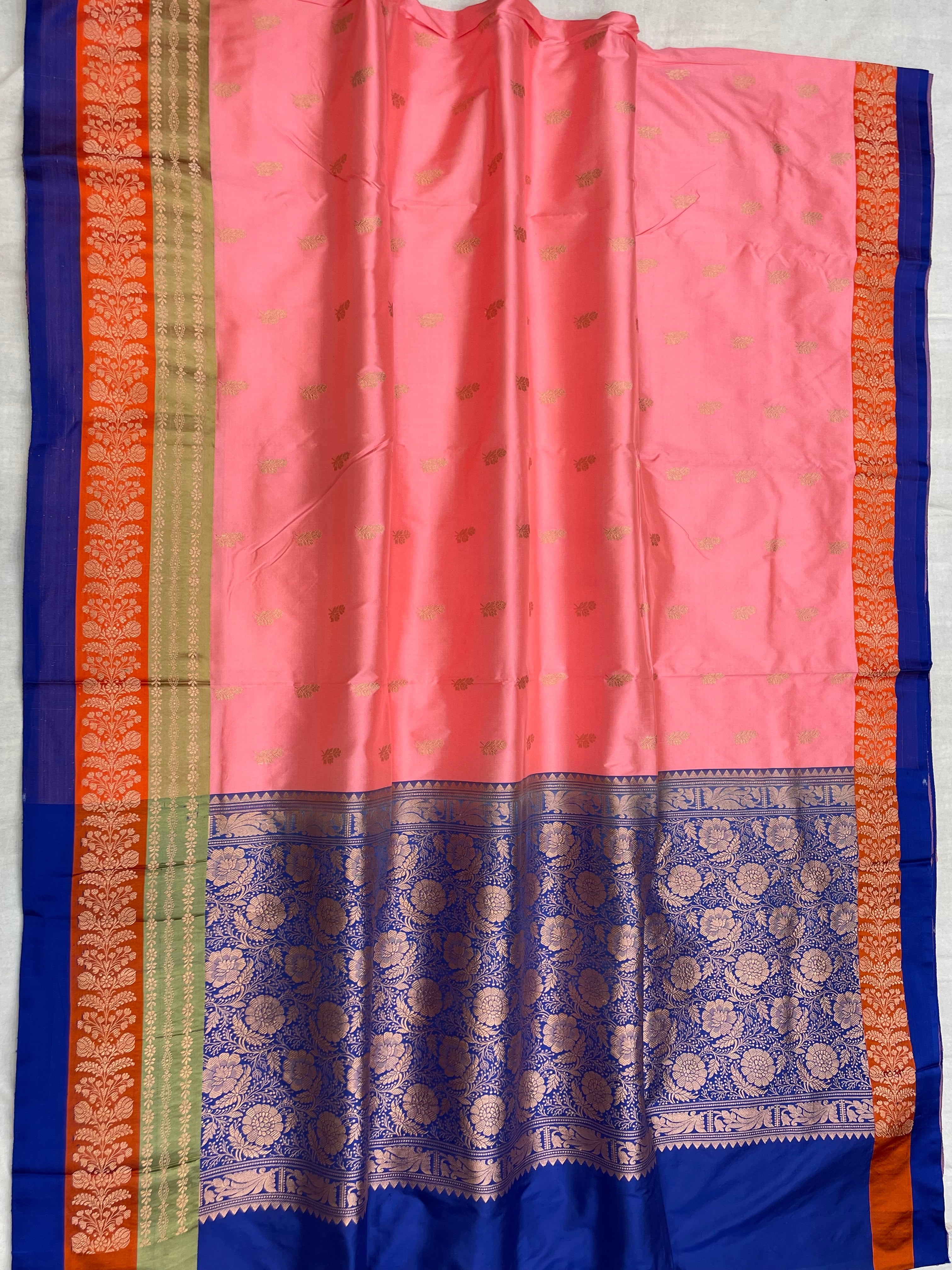 Pure Katan Silk Banarasi Handloom Saree - All over Kadua Buti