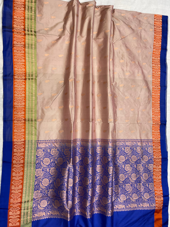 Pure Katan Silk Banarasi Handloom Saree - All over Kadua Buti