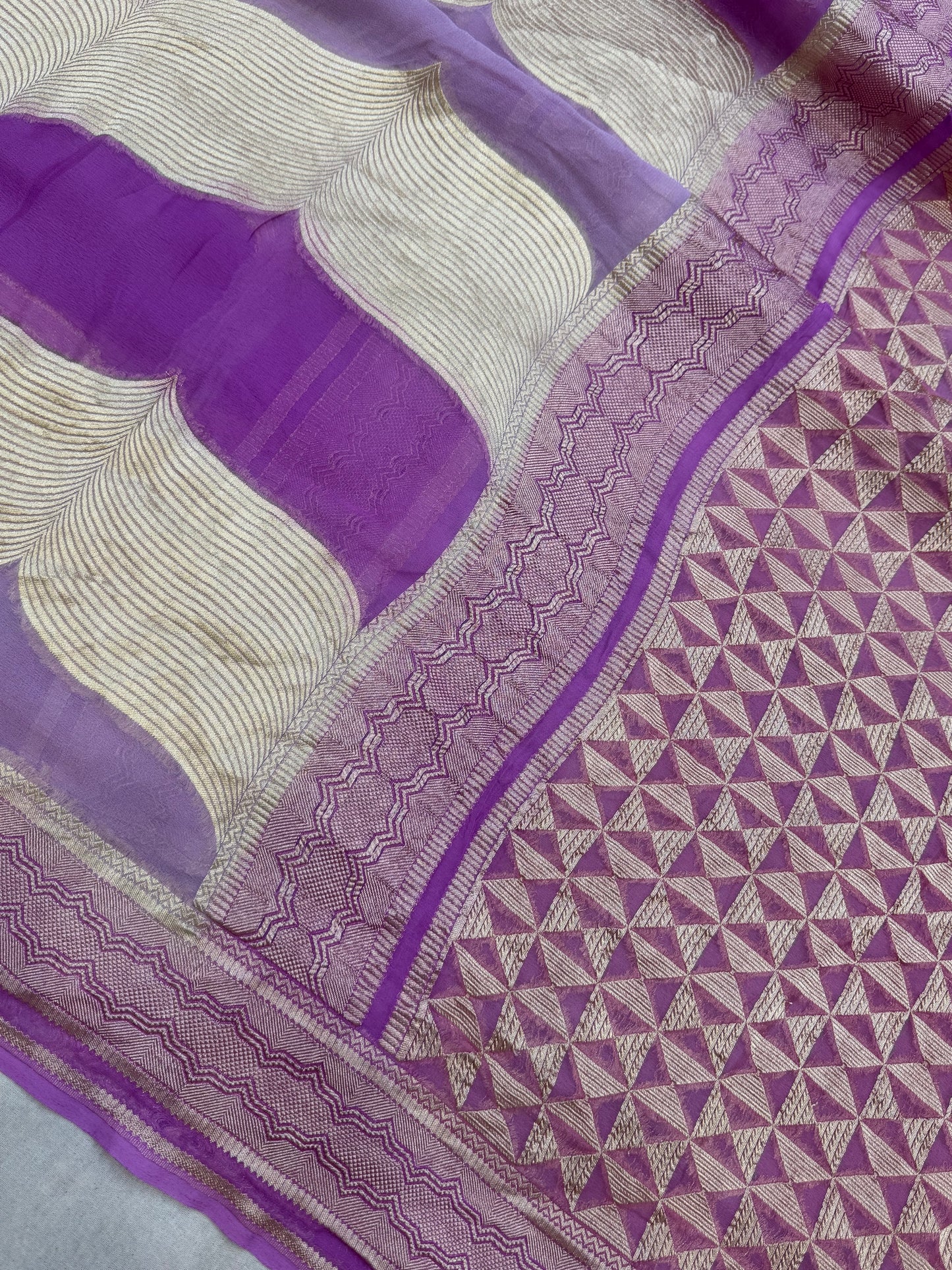 Rangkat Pure Khaddi Georgette Handloom Banarasi Saree