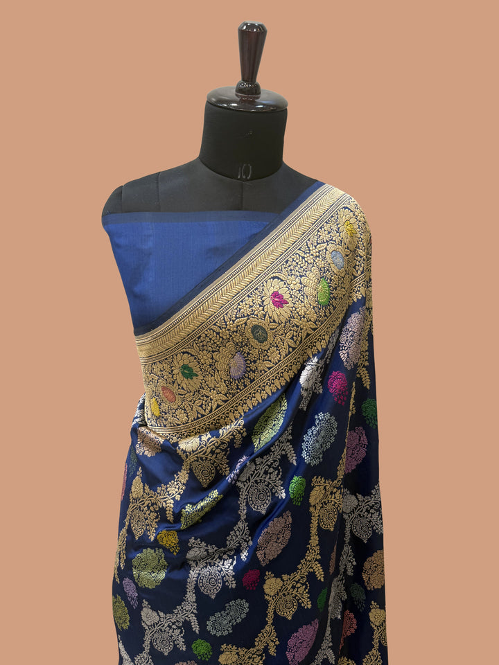 Pure Katan Silk Banarasi Handloom Saree - All over Kadua Jangla