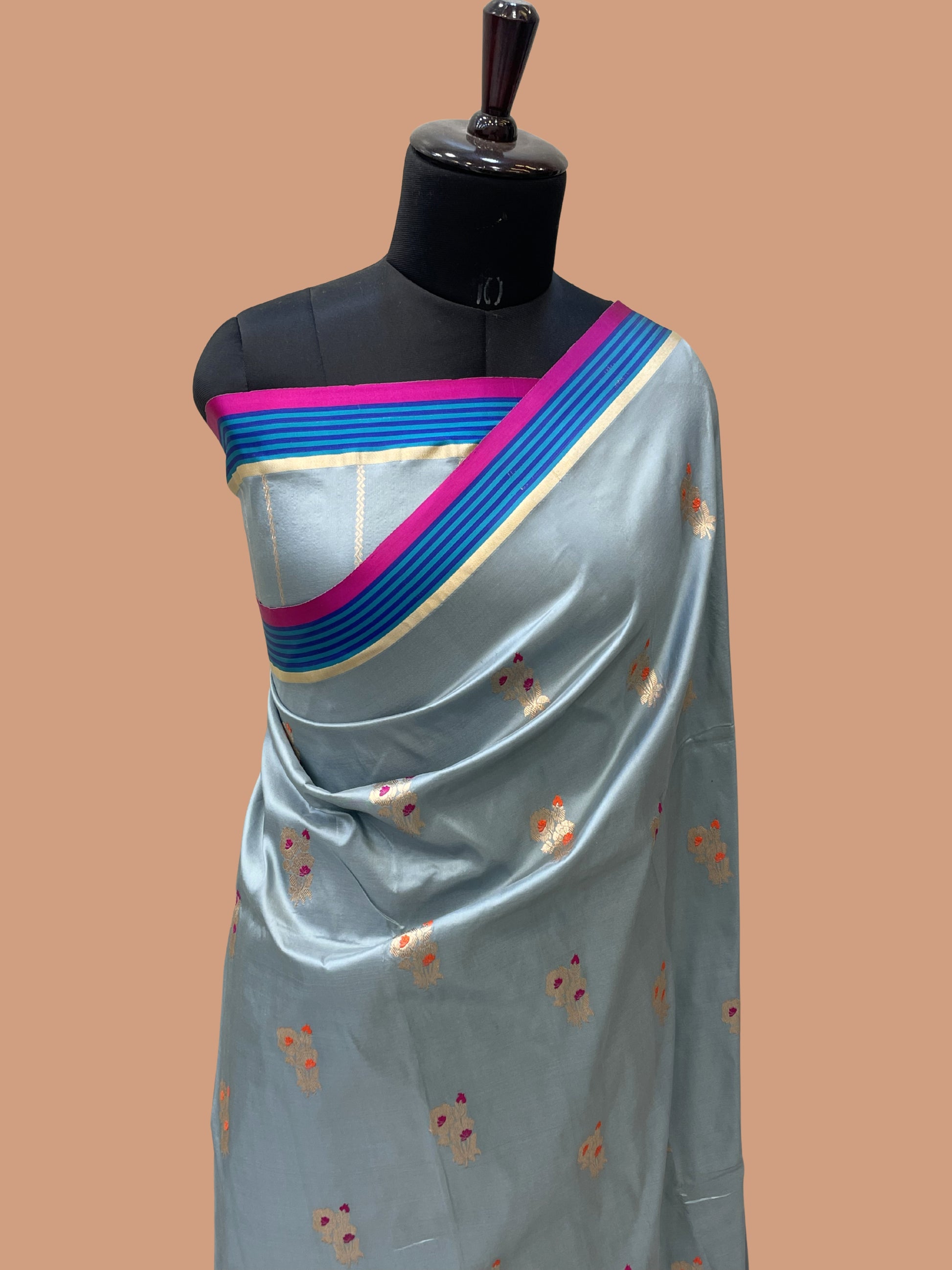 Pure Katan Silk Banarasi Handloom Saree - All over Kadua Buta