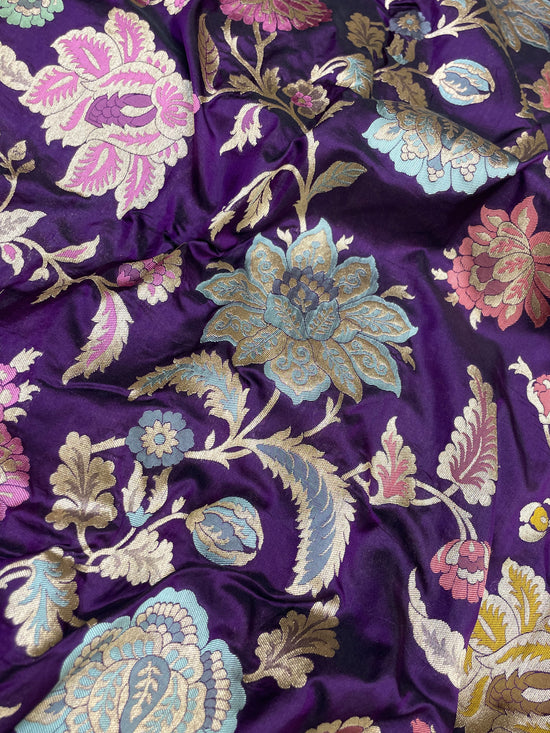 Pure Katan Silk Banarasi Handloom Saree - All Over Meenakari