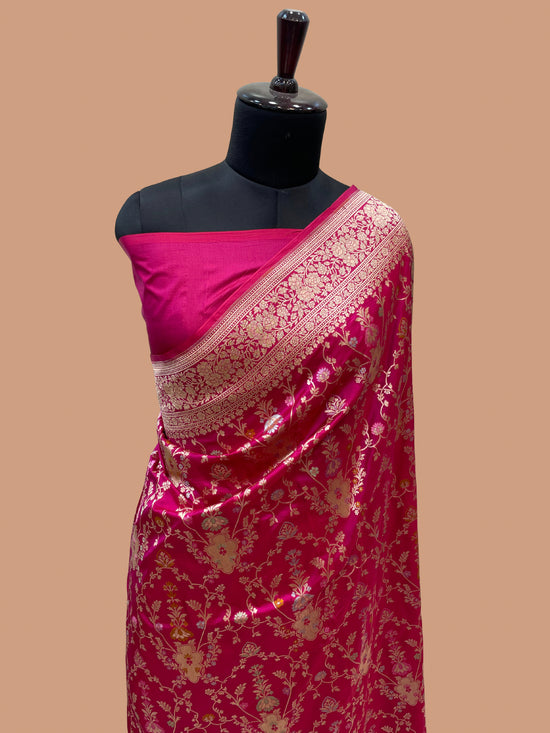 Pure Katan Silk Banarasi Handloom Saree - All Over Meenakari