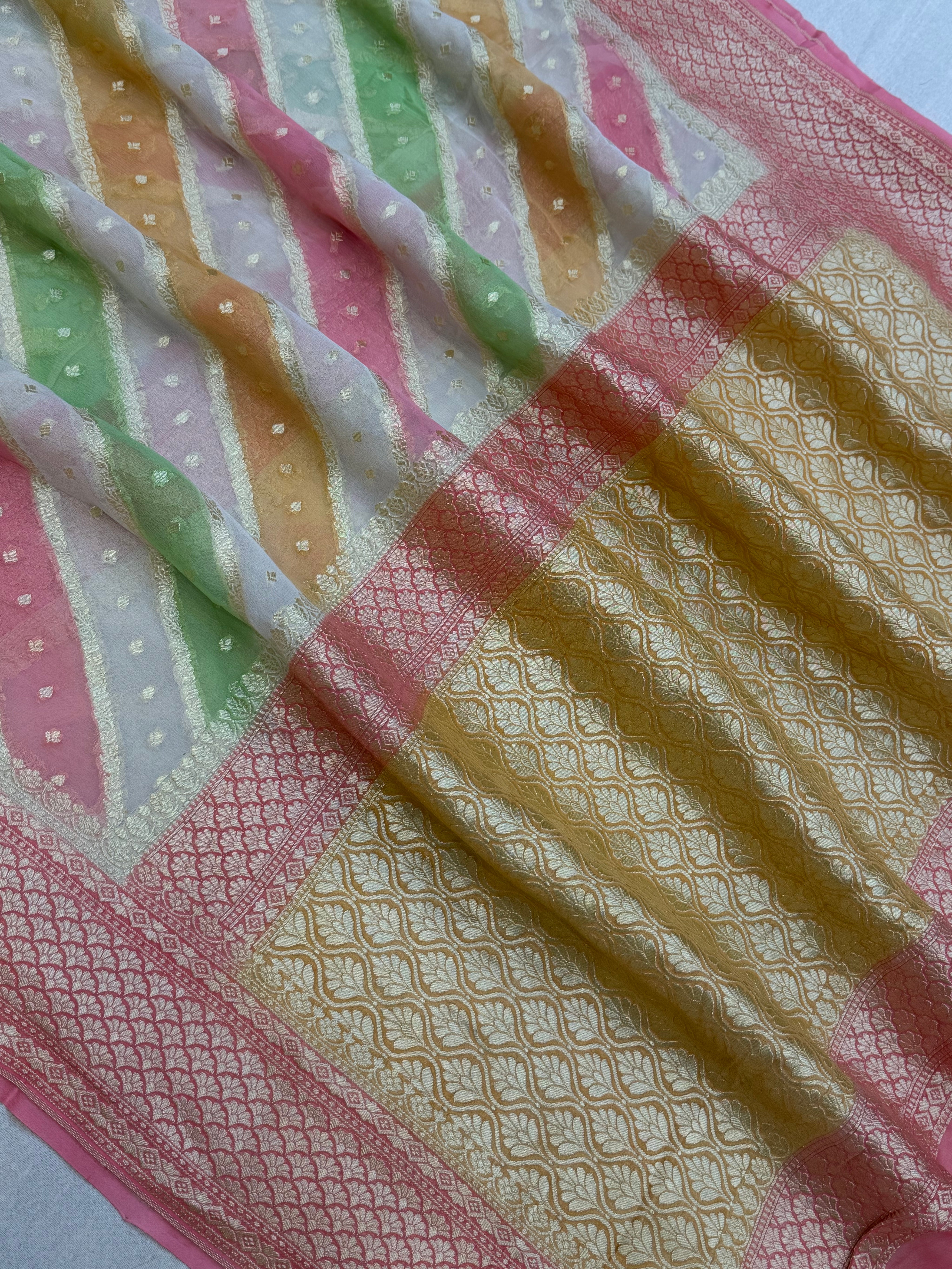 Rangkat Pure Khaddi Georgette Handloom Banarasi Saree