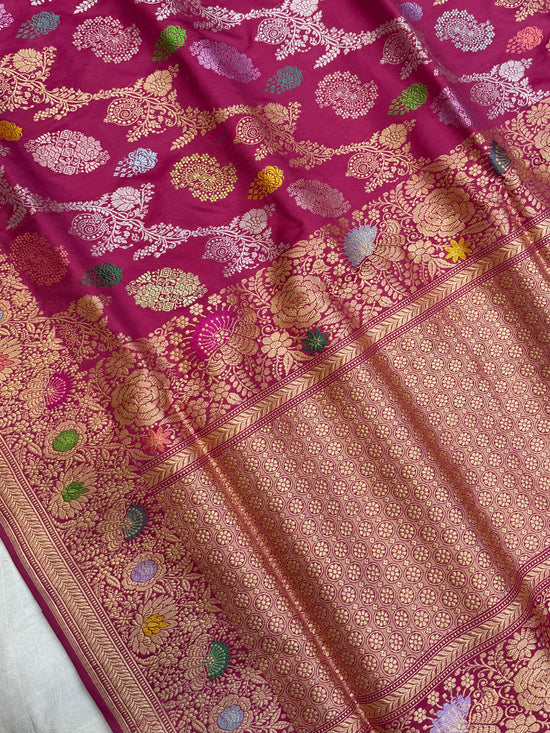 Pure Katan Silk Banarasi Handloom Saree - All over Kadua Jangla