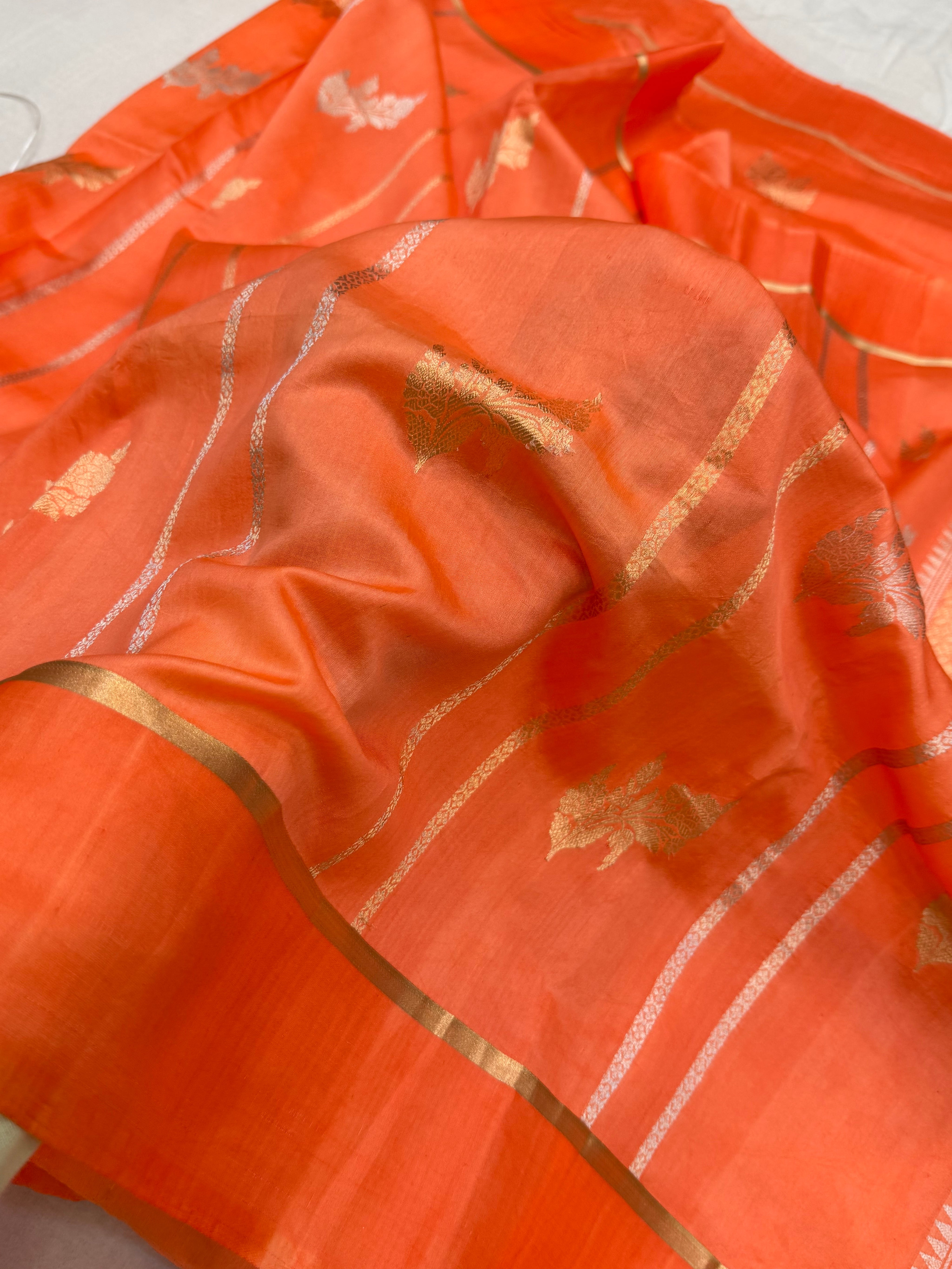 Pure Mango Silk Banarasi Handloom Saree