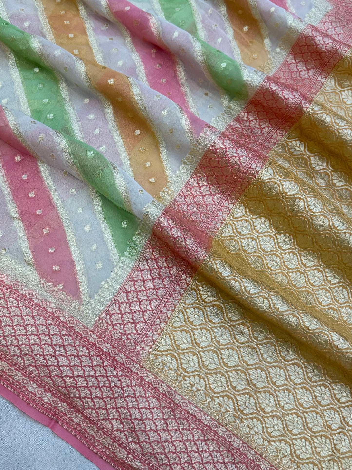 Rangkat Pure Khaddi Georgette Handloom Banarasi Saree