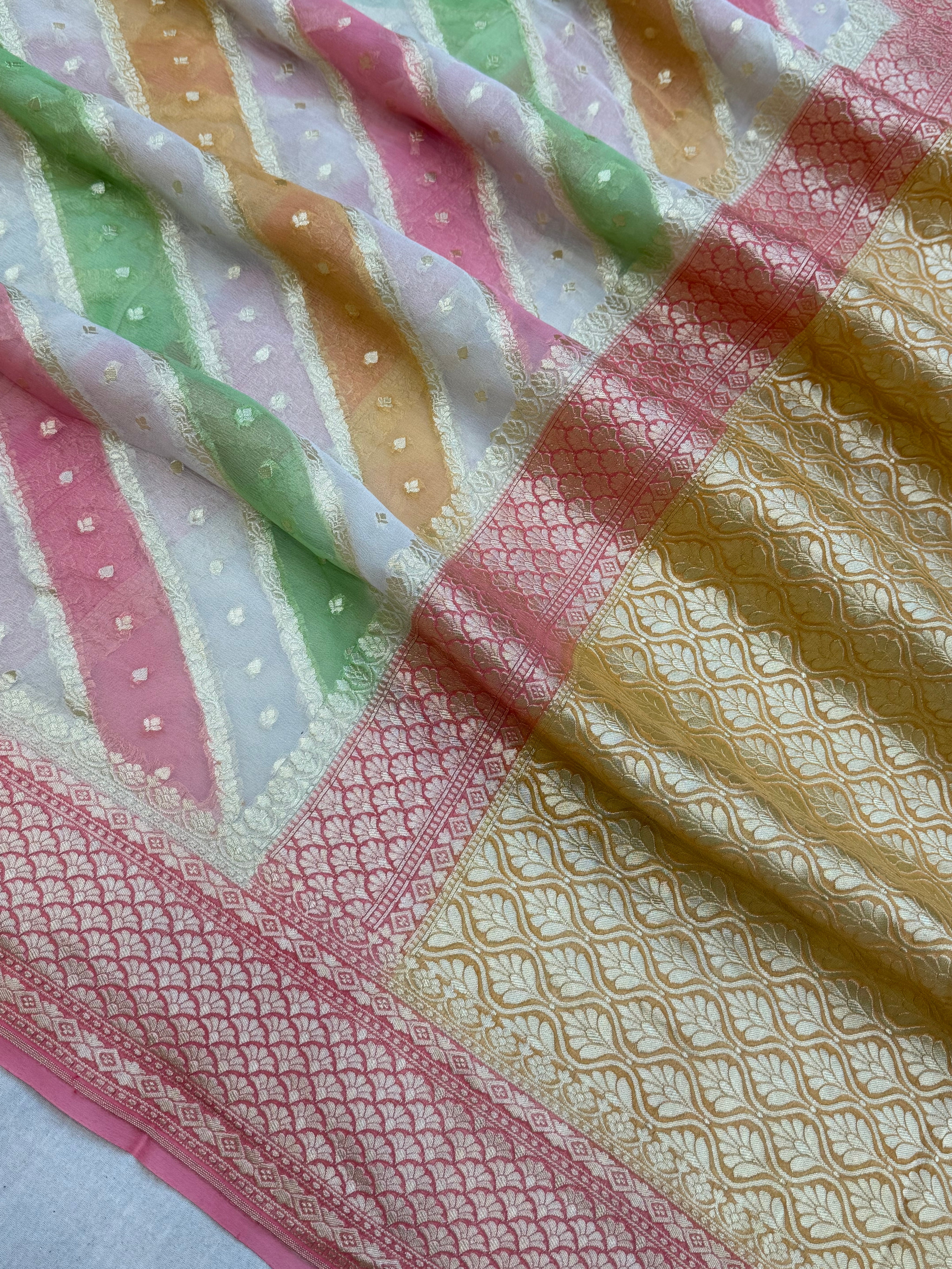 Rangkat Pure Khaddi Georgette Handloom Banarasi Saree