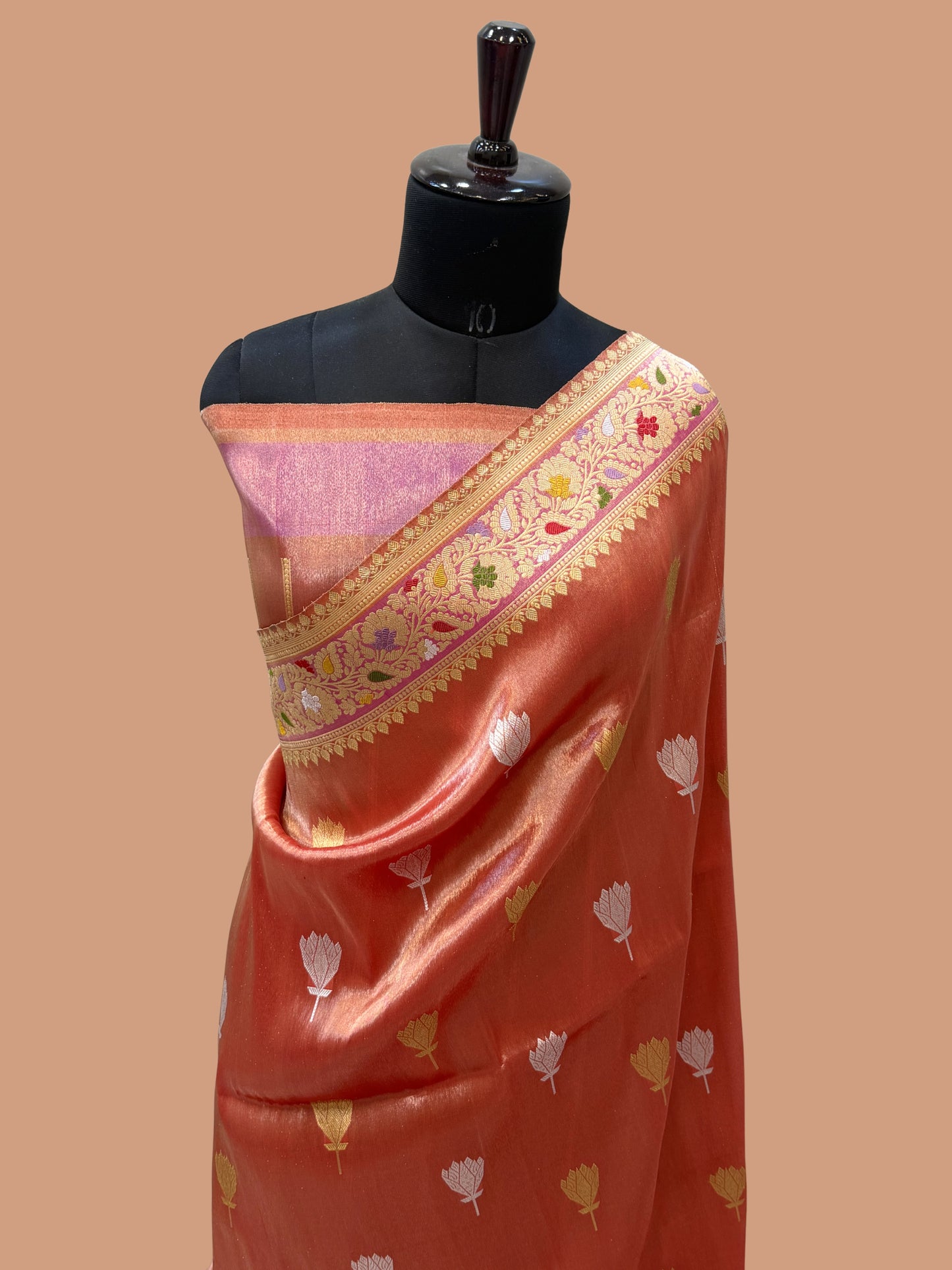 Pure Tissue Silk Banarasi Handloom Saree - All over Kadua Motifs