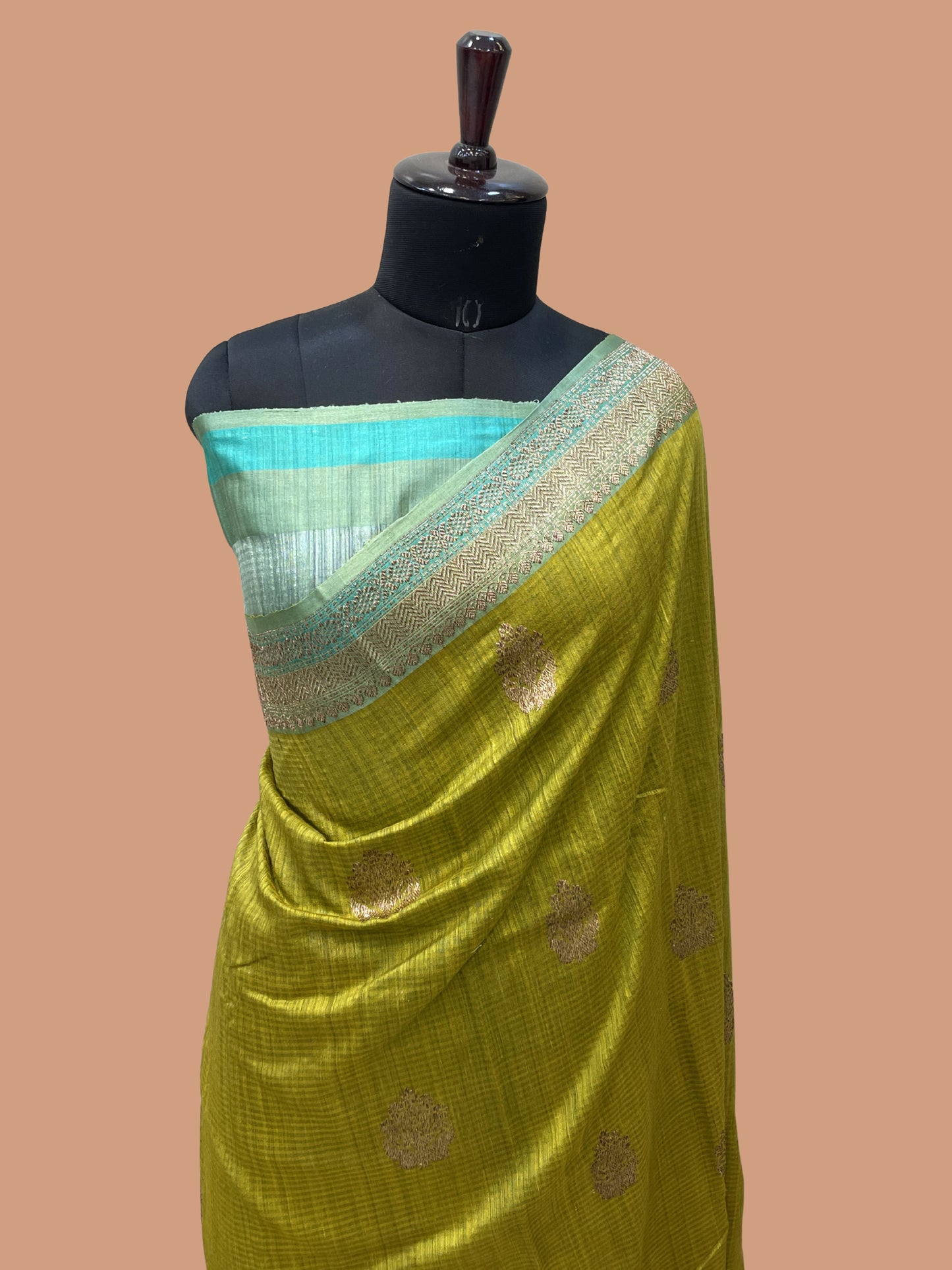 Pure Dupion Tusser Silk Handloom Banarasi Saree