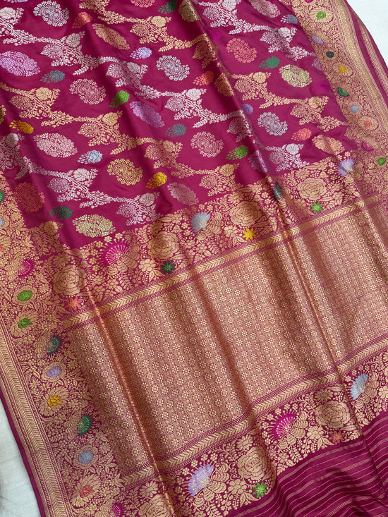 Pure Katan Silk Banarasi Handloom Saree - All over Kadua Jangla