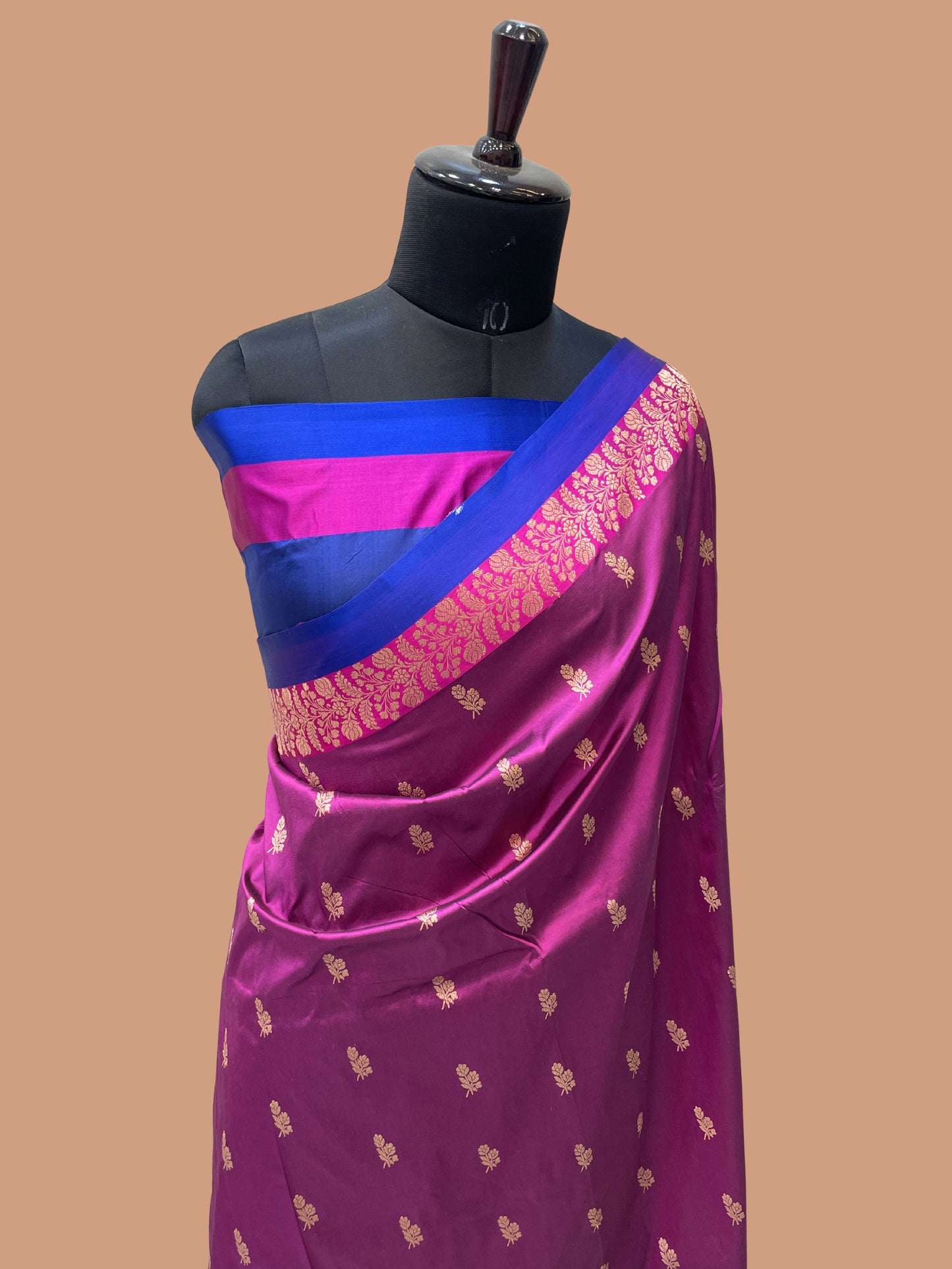 Pure Katan Silk Banarasi Handloom Saree - All over Kadua Buti