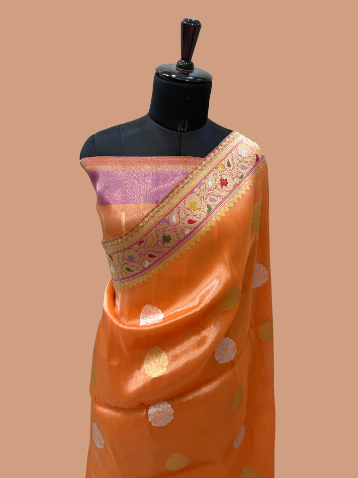 Pure Tissue Silk Banarasi Handloom Saree - All over Kadua Motifs
