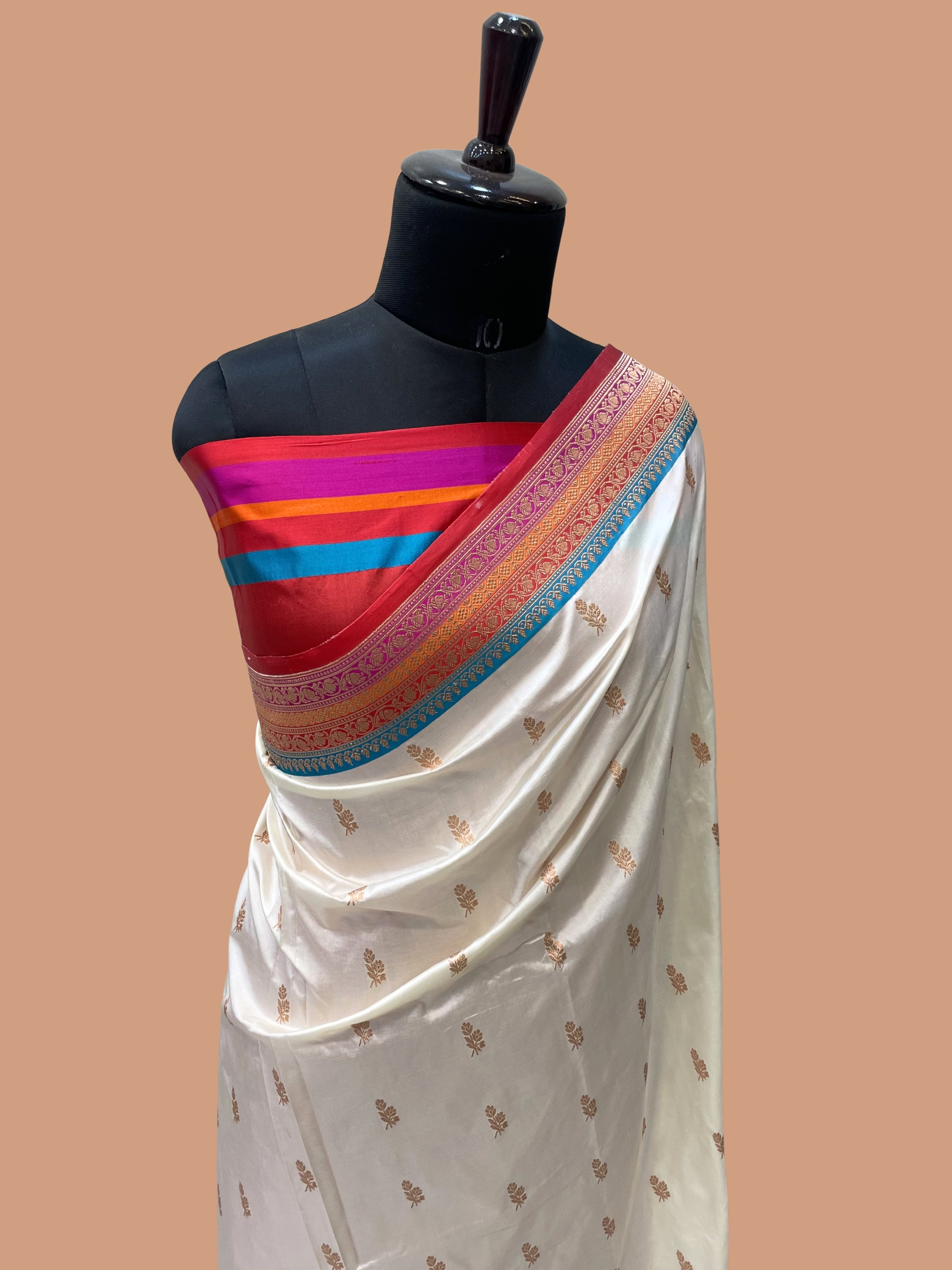 Pure Katan Silk Banarasi Handloom Saree - All over Kadua Buti