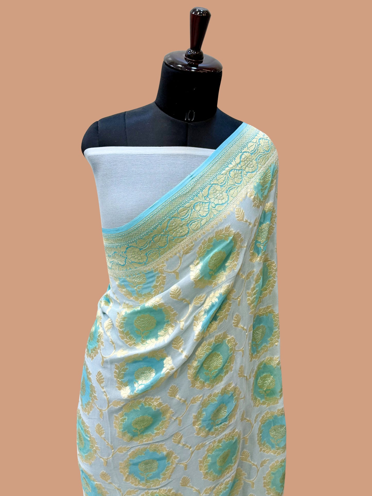 Rangkat Pure Khaddi Georgette Handloom Banarasi Saree