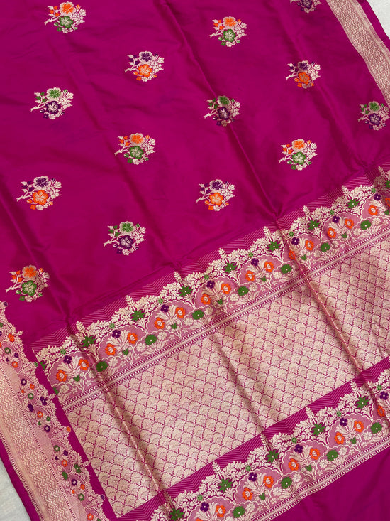 Pure Katan Silk Banarasi Handloom Saree - All over Kadua motifs