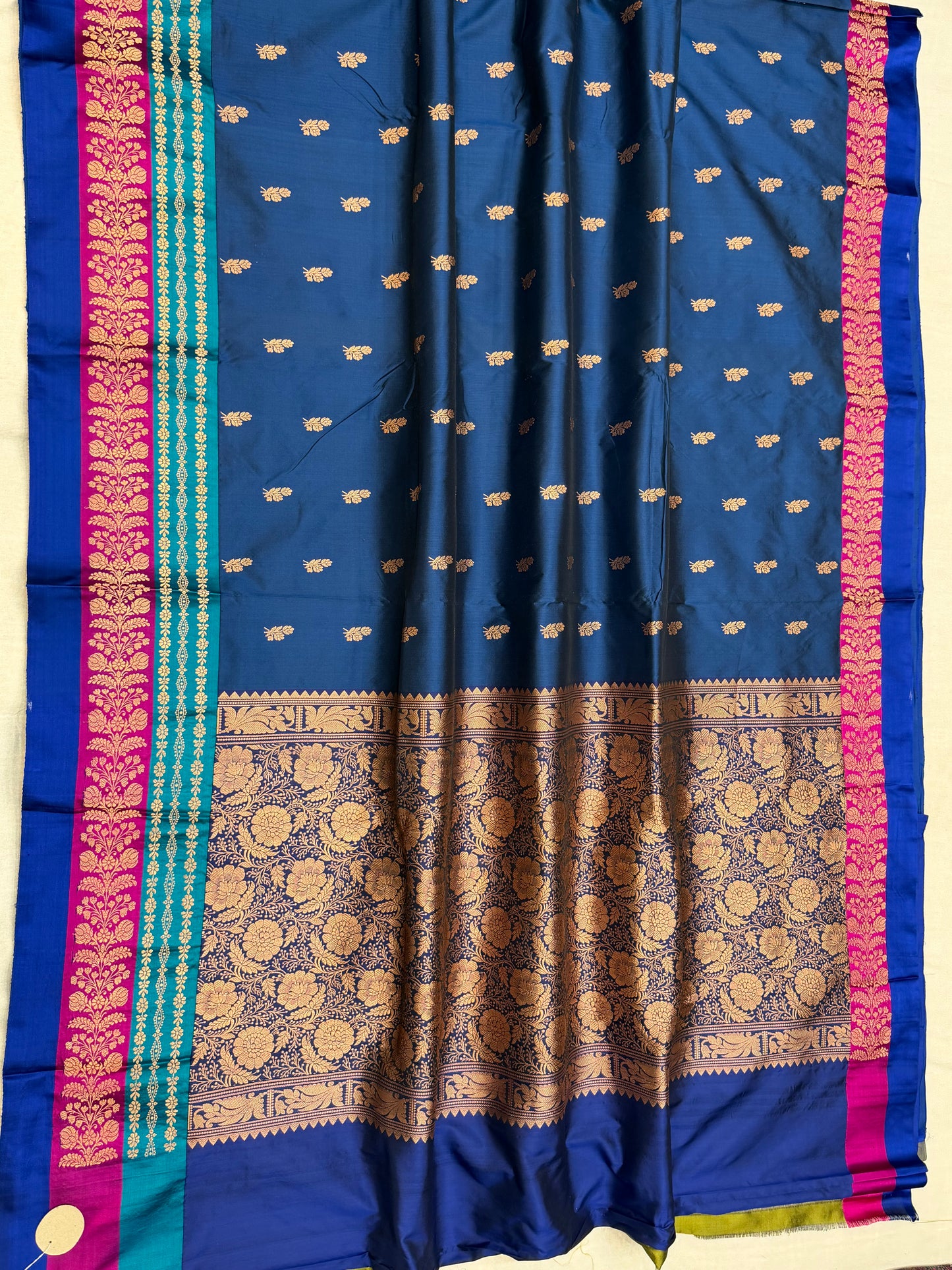 Pure Katan Silk Banarasi Handloom Saree - All over Kadua Buti