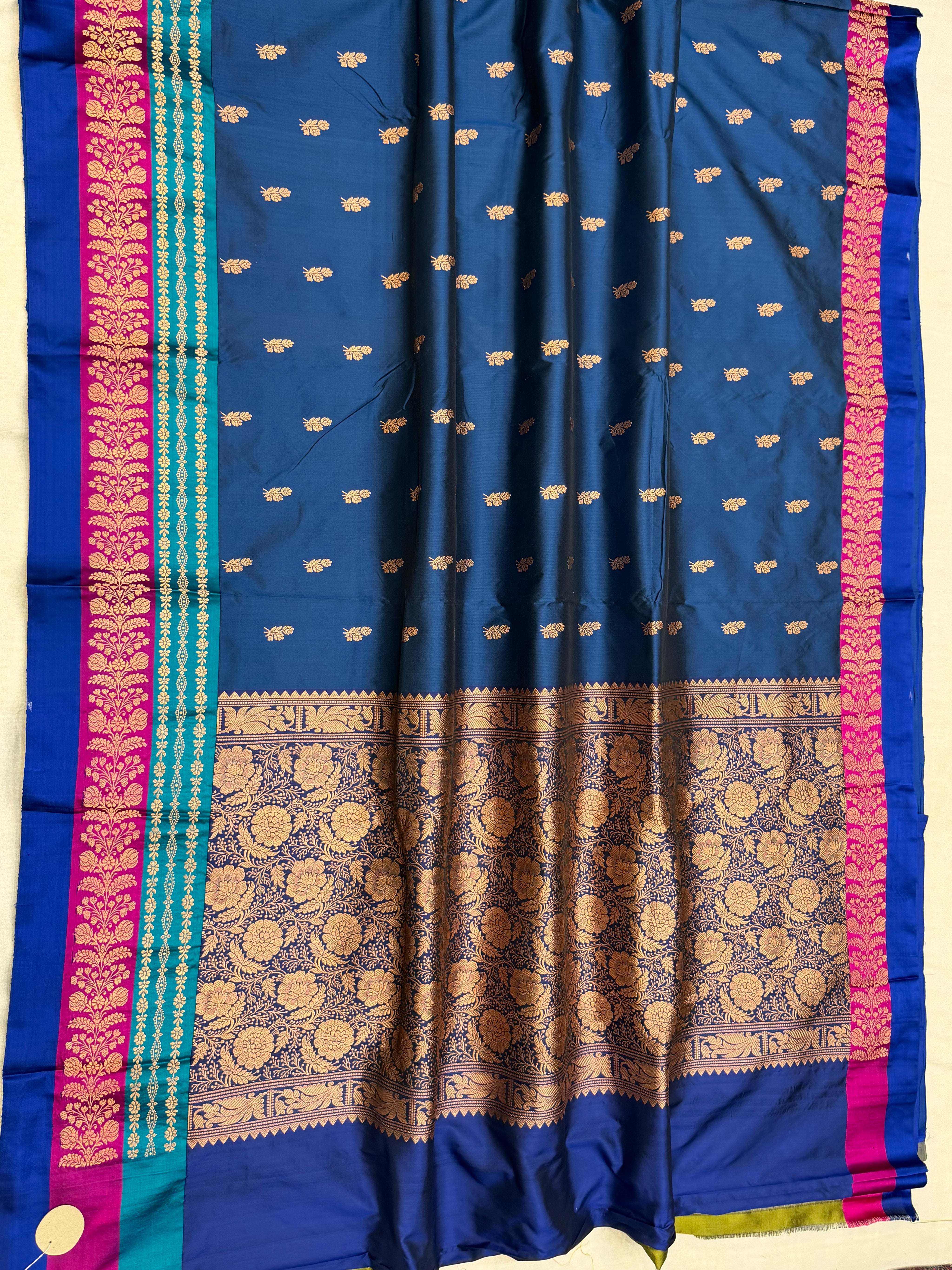 Pure Katan Silk Banarasi Handloom Saree - All over Kadua Buti