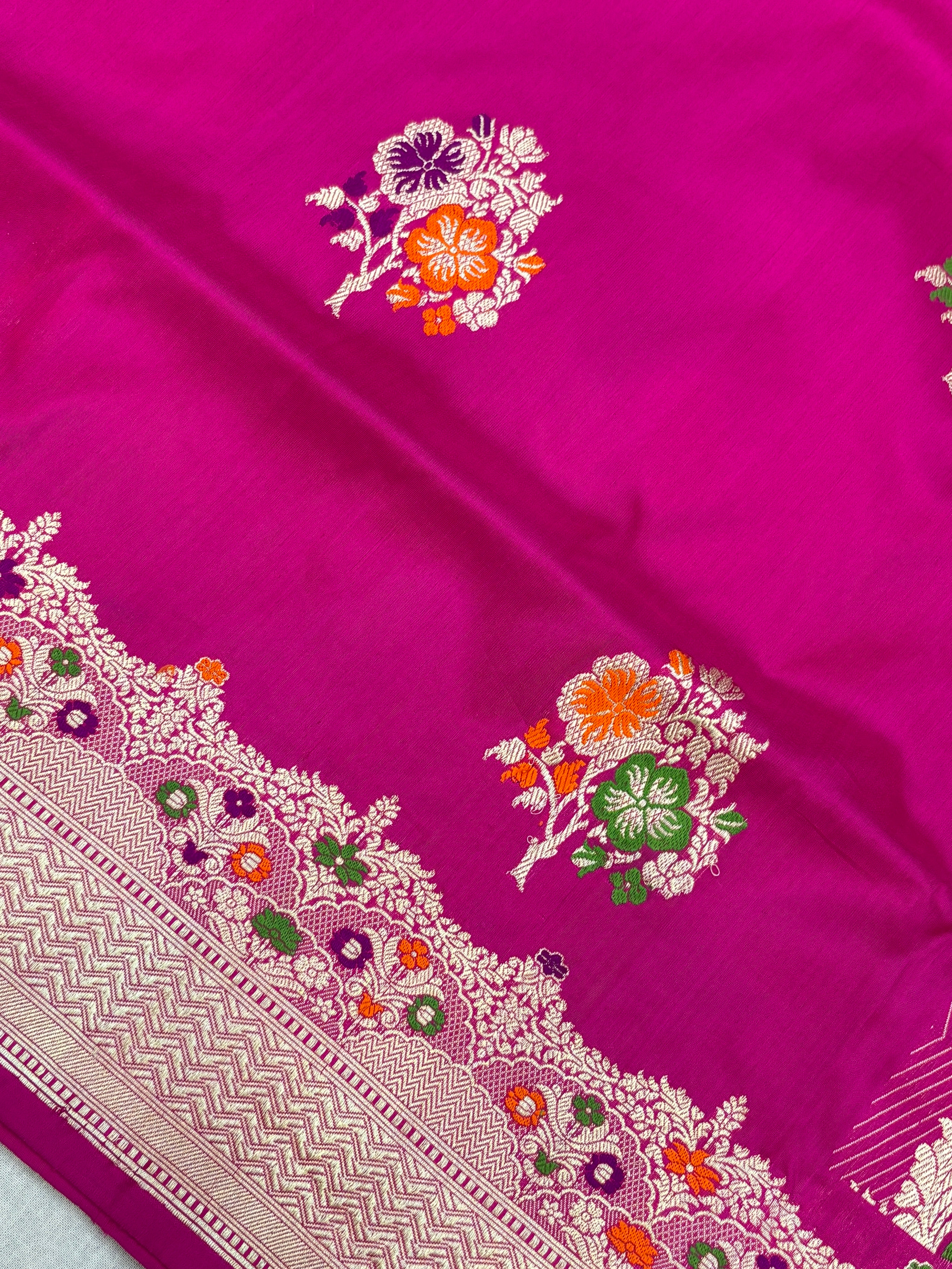 Pure Katan Silk Banarasi Handloom Saree - All over Kadua motifs