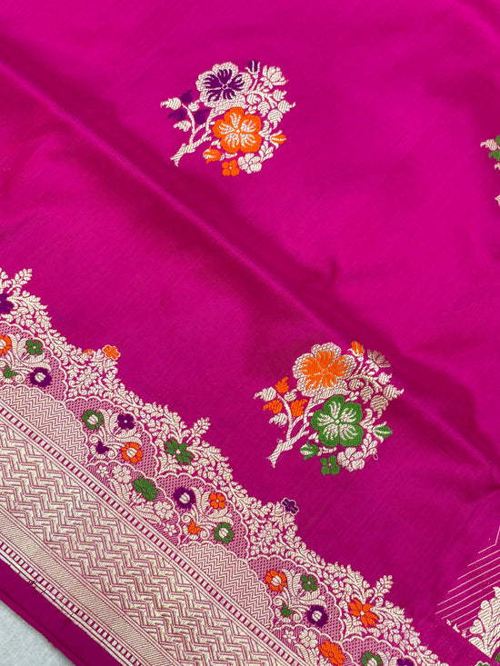 Pure Katan Silk Banarasi Handloom Saree - All over Kadua motifs