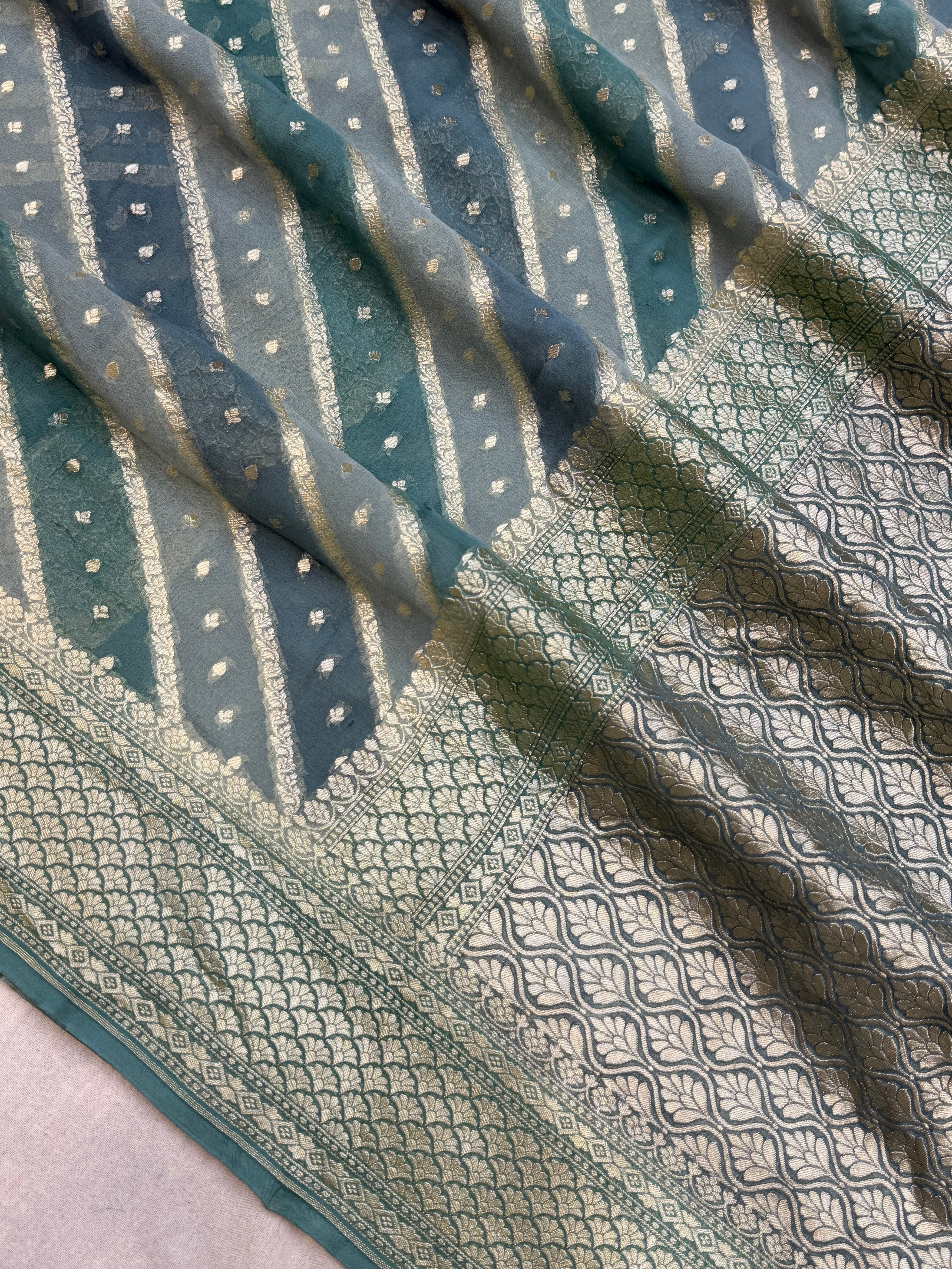 Rangkat Pure Khaddi Georgette Handloom Banarasi Saree