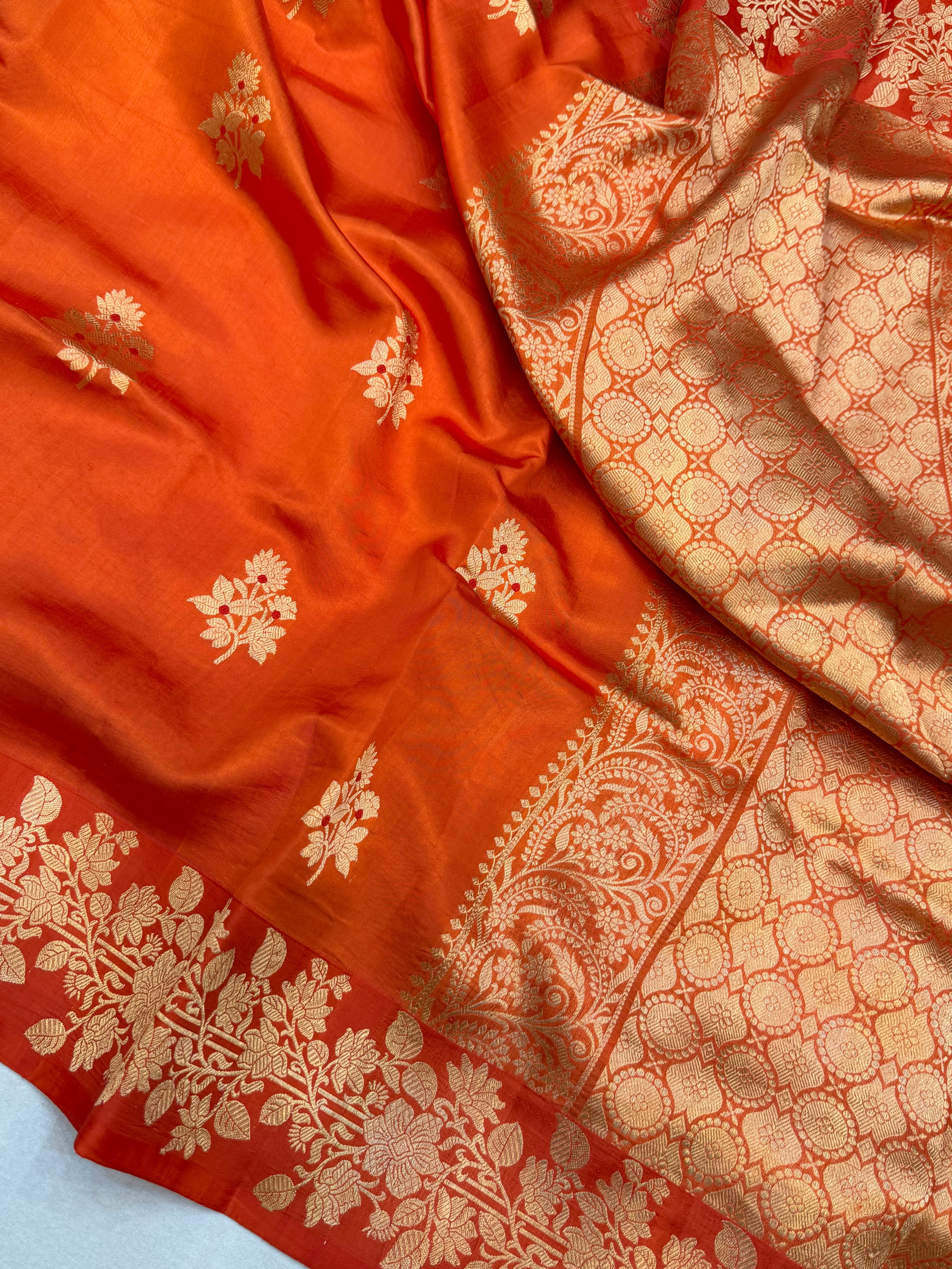 Pure Mango Silk Banarasi Handloom Saree