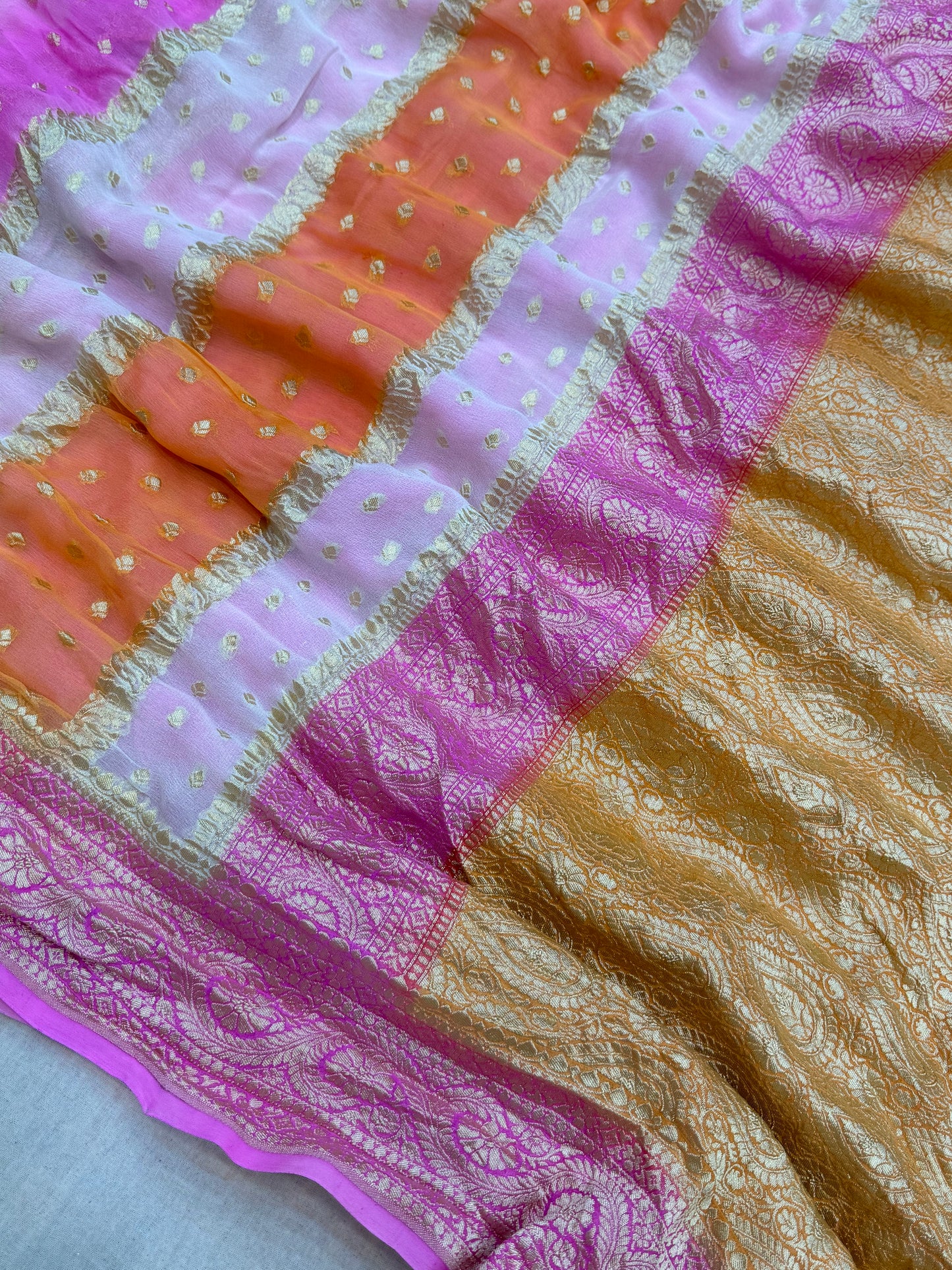 Rangkat Pure Khaddi Georgette Handloom Banarasi Saree