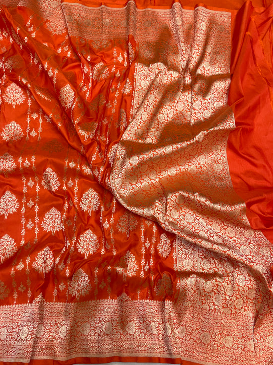 Pure Katan Silk Banarasi Handloom Saree - All Over Motifs