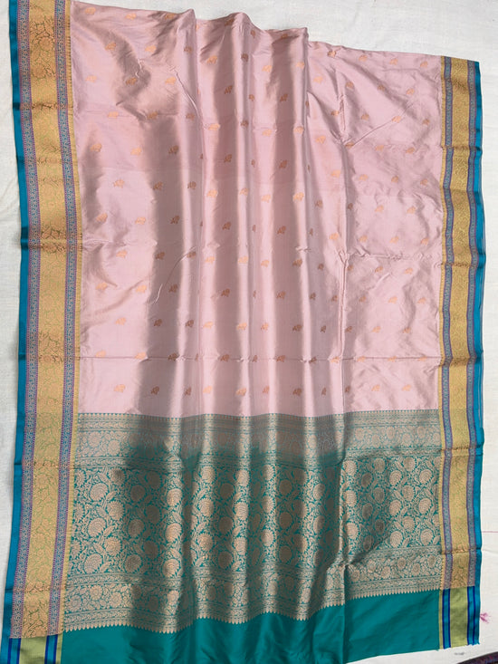 Pure Katan Silk Banarasi Handloom Saree - All over Kadua Buti
