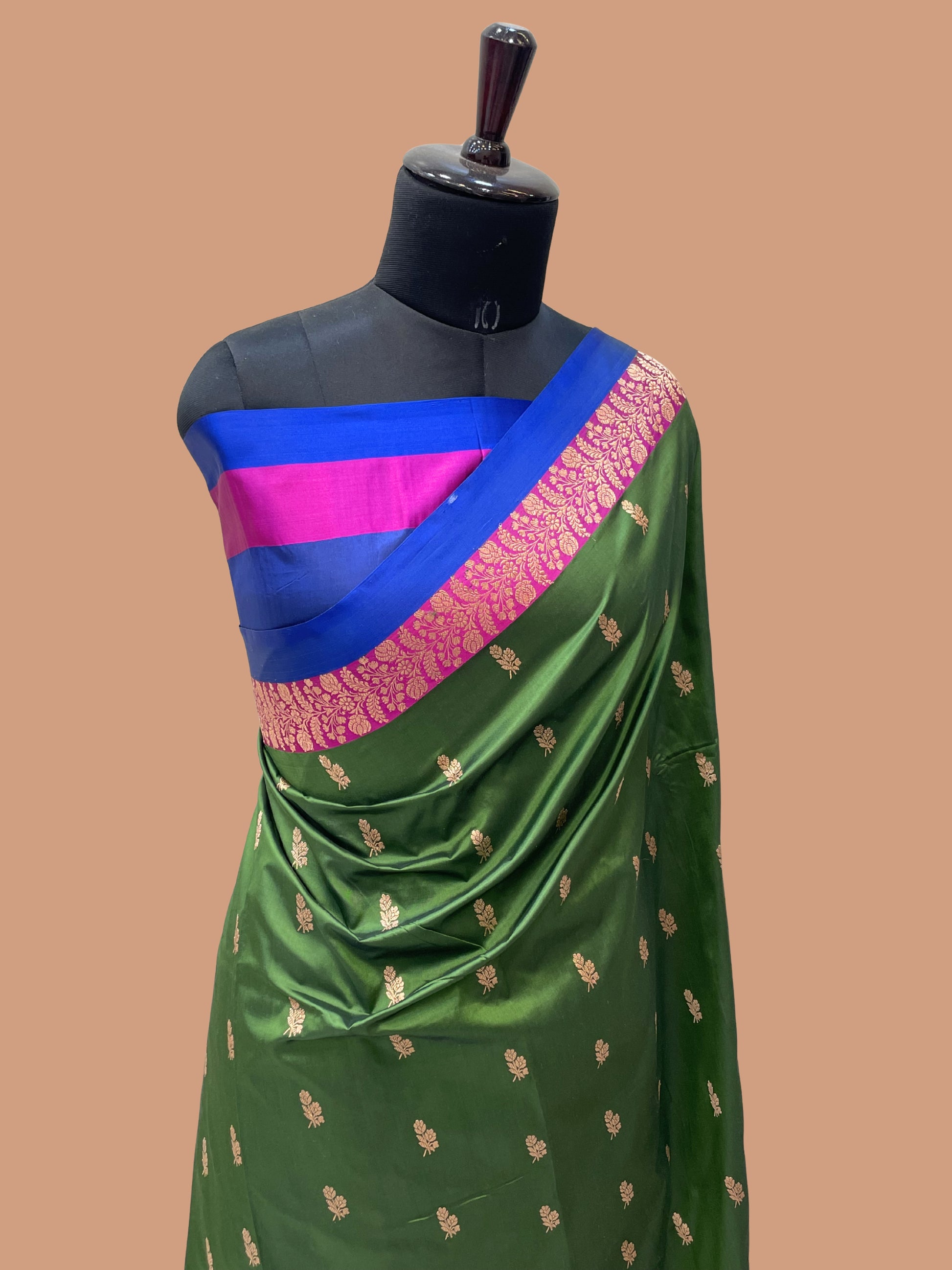 Pure Katan Silk Banarasi Handloom Saree - All over Kadua Buti